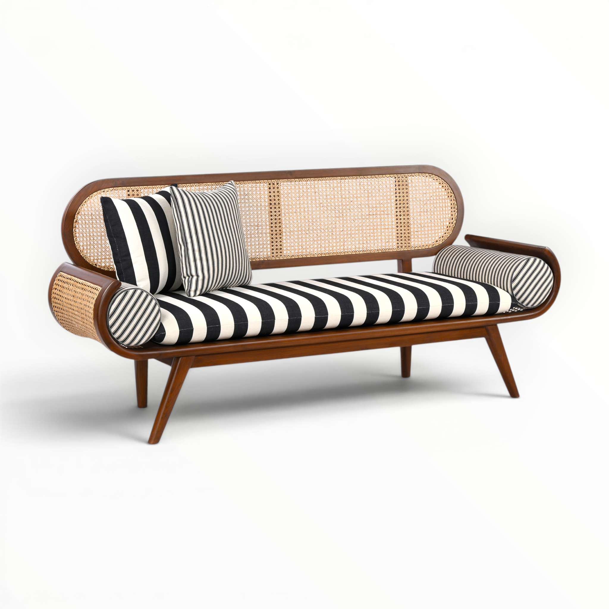 Teakwood & rattan love seat from woodkraft hyderabad