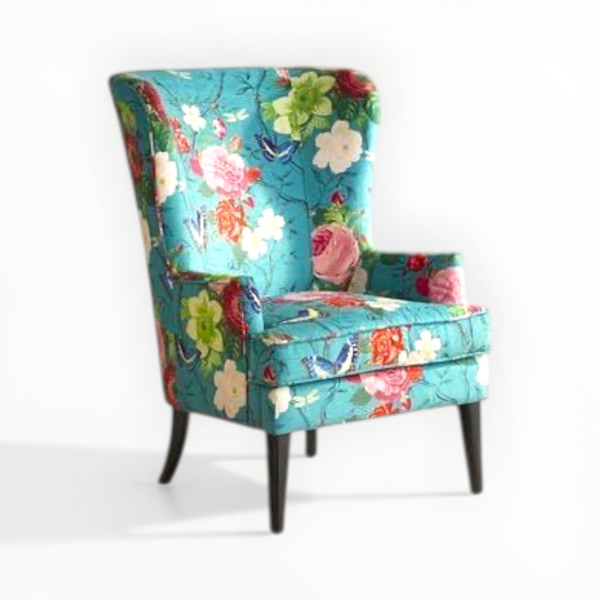 wing back chair in white background