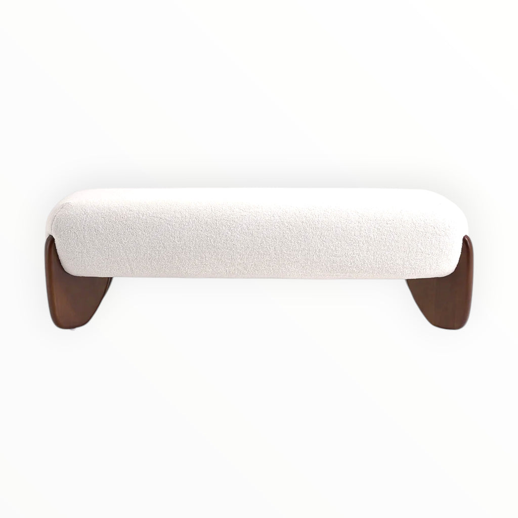 bench with wooden legs