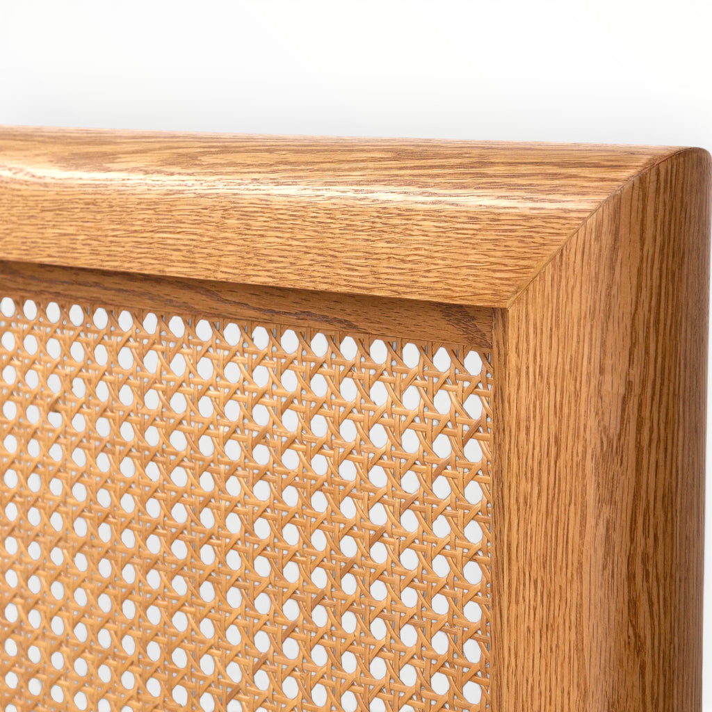 Wooden frame with a woven pattern on a white background