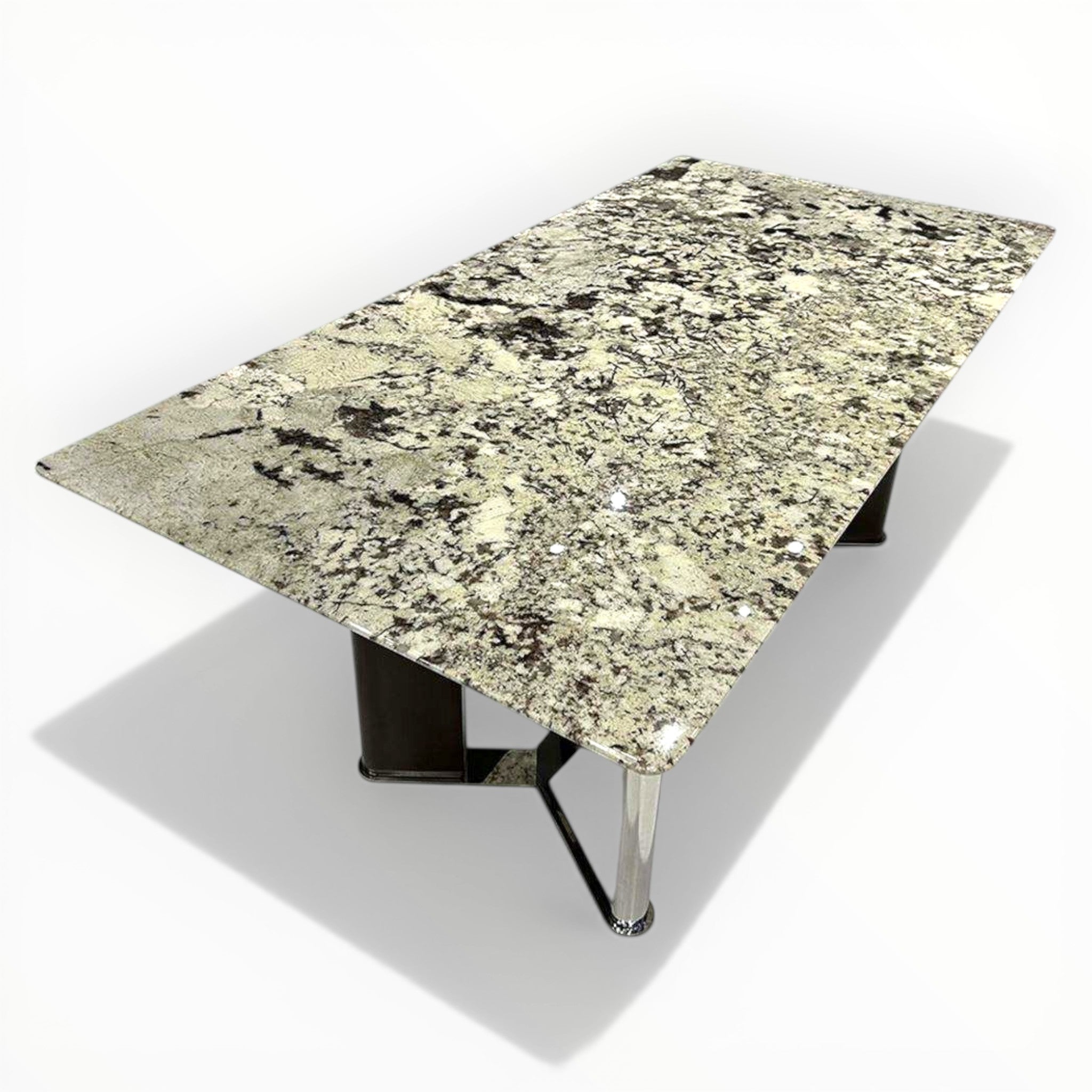 Marble table with a white background