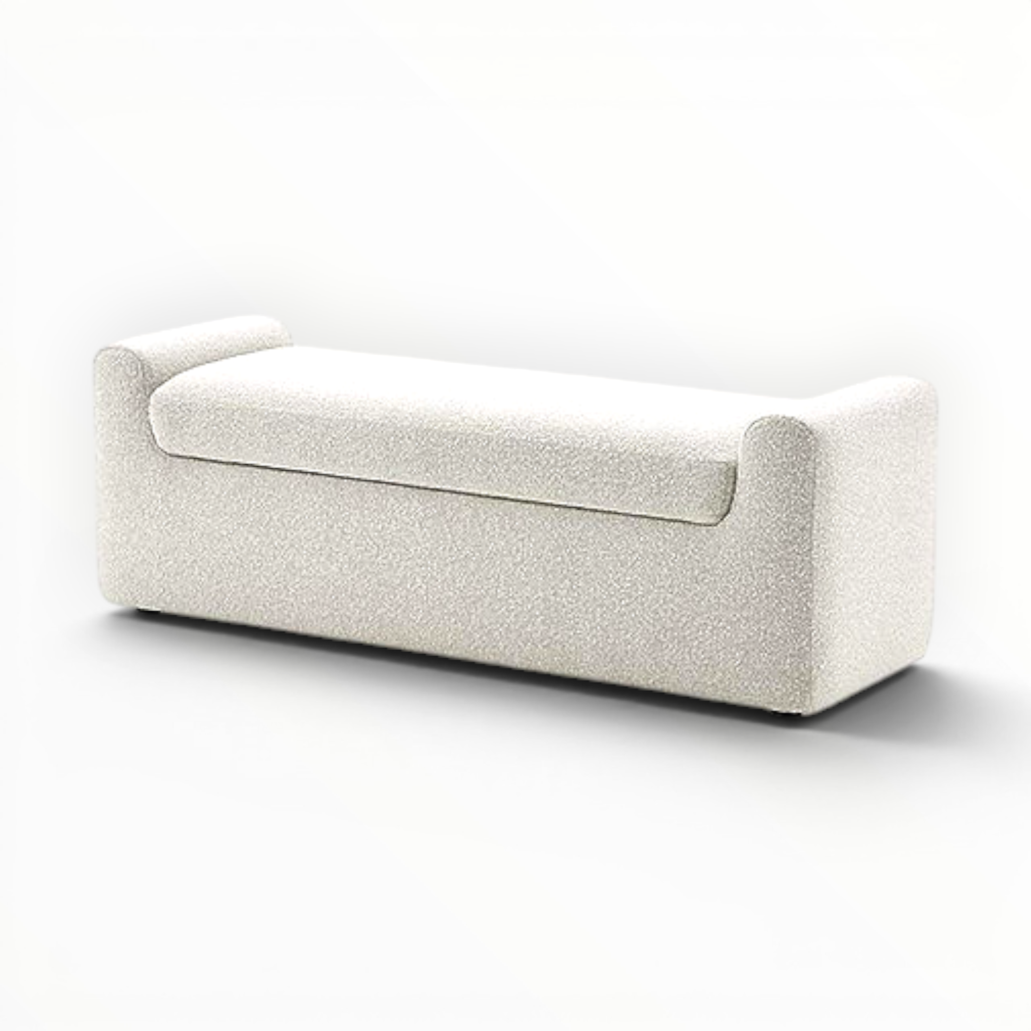 White textured bench on a white background