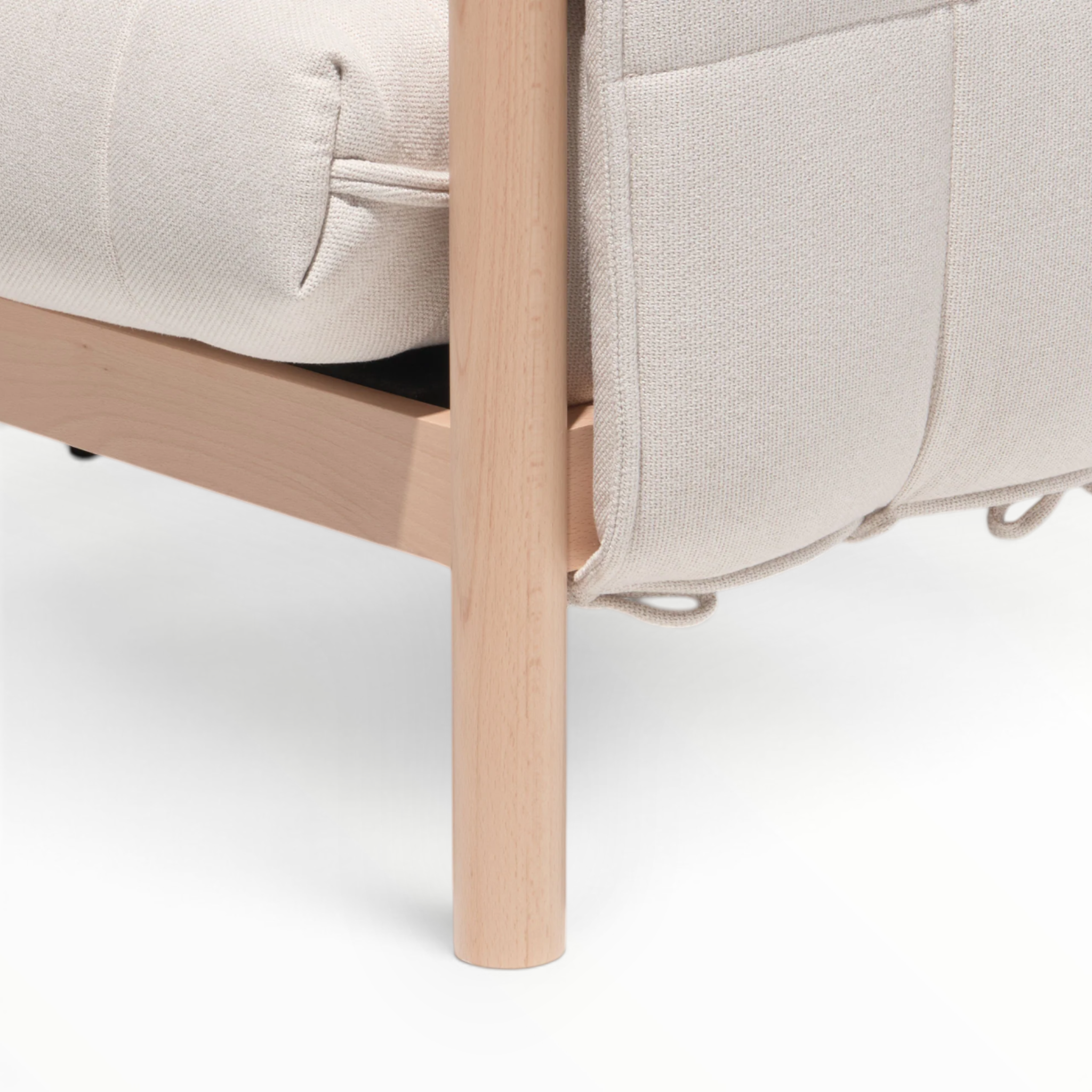 Loom 3 Seater Sofa | Exposed Teakwood Frame | Quilted Cushions