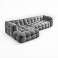 Gray sectional sofa on a white background