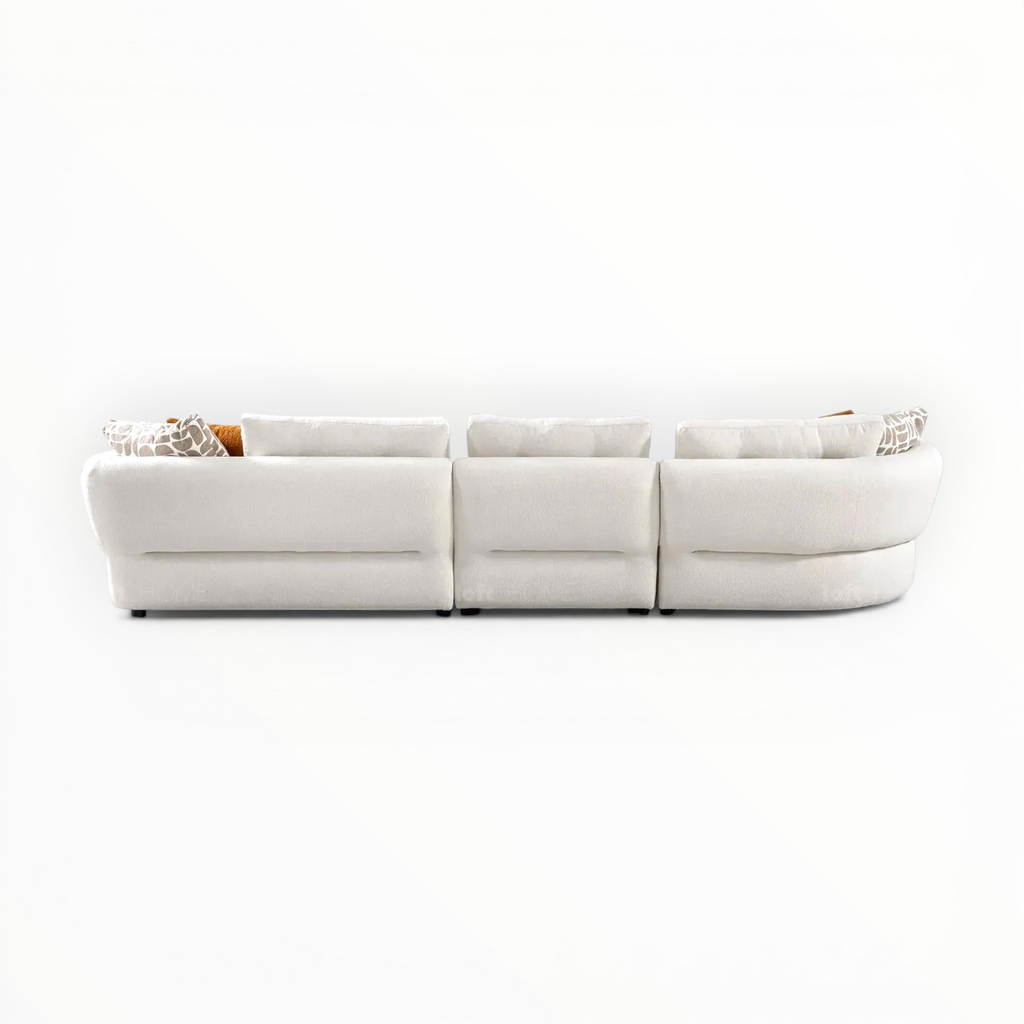 White sectional sofa on a white background