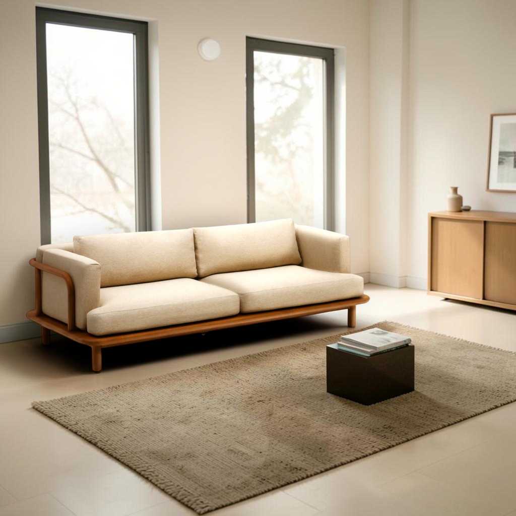 Arcadia teakwood lounge chair dimension guide showing 41 inch width 39 inch depth and 29 inch height — Woodkraft Studio Hyderabad