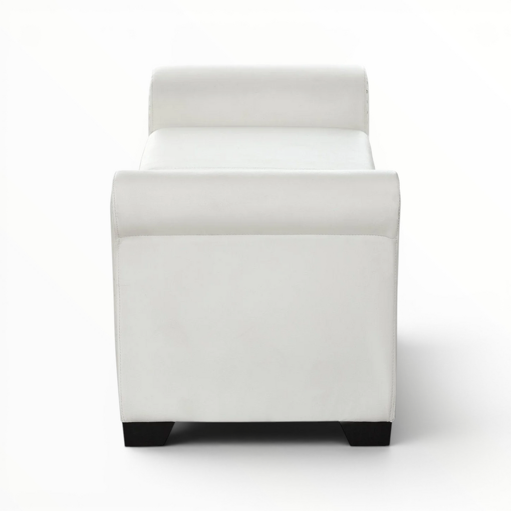 White upholstered chair on a white background