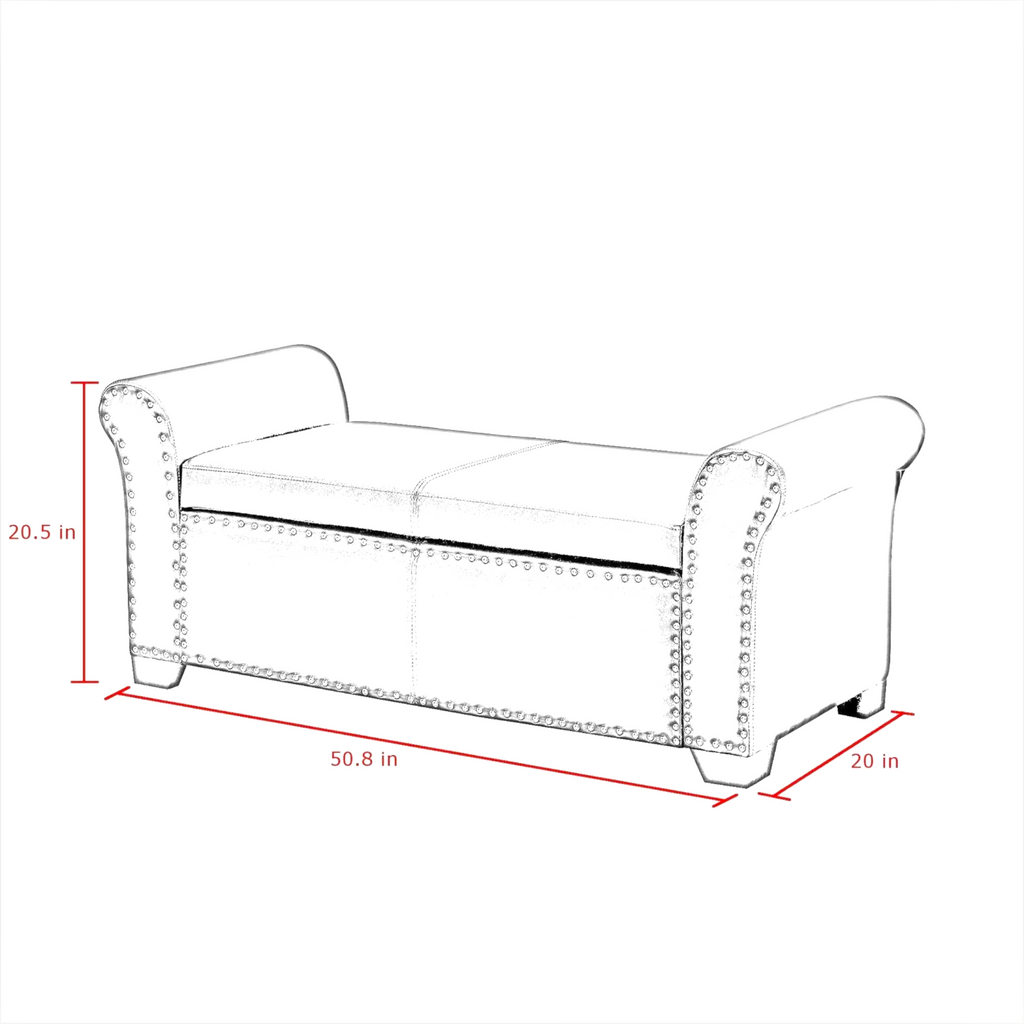 Schematic drawing of a sofa with dimensions labeled