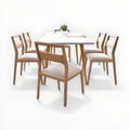 Birch 6-Seater Dining Set | Teakwood Frame | Marble or Wooden Top | Customisable
