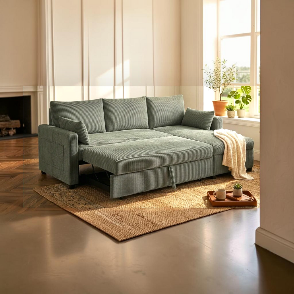 Burrow Sofa Cum Bed | Customisable | Woodkraft Studio | Hyderabad