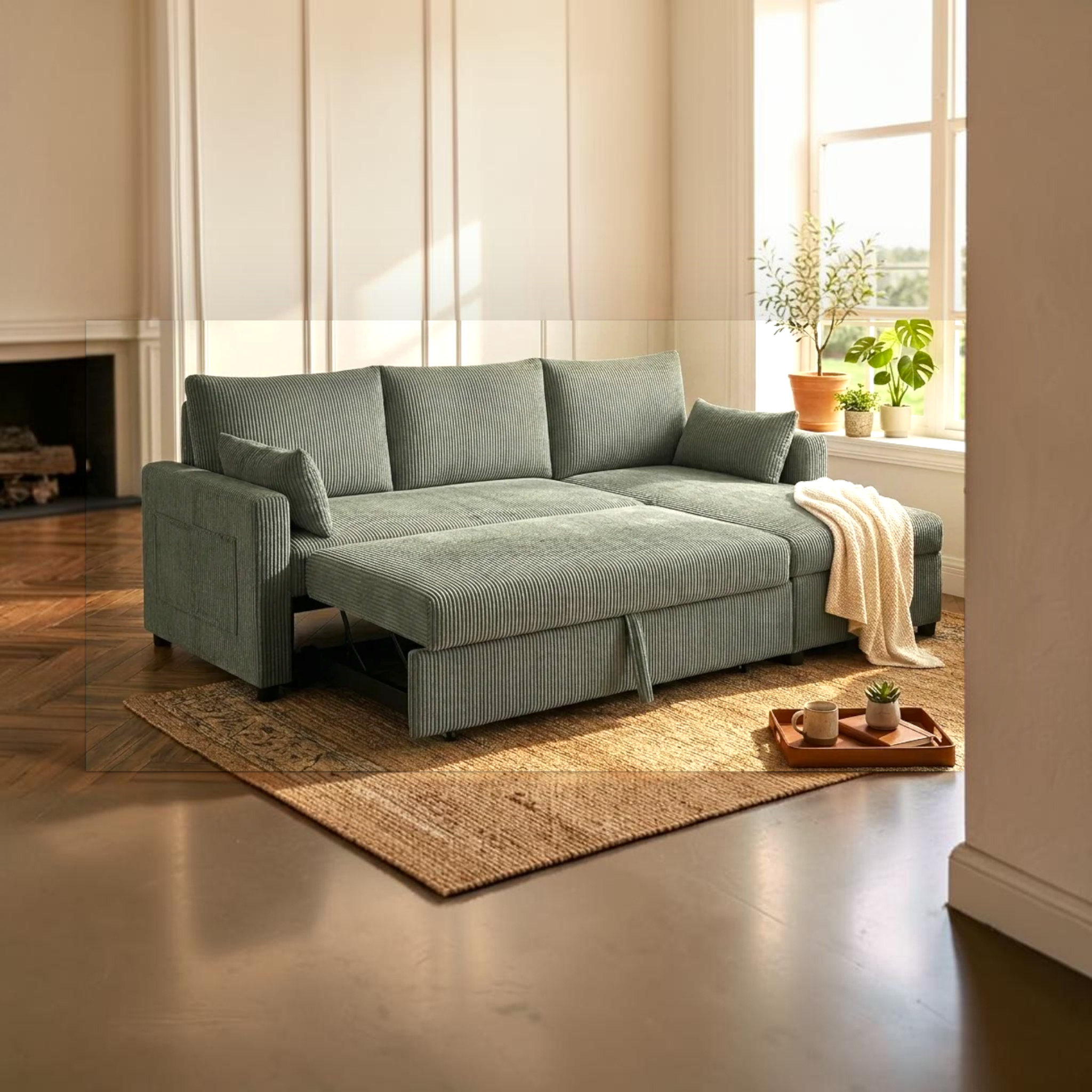 Burrow Sofa Cum Bed | Customisable | Woodkraft Studio | Hyderabad
