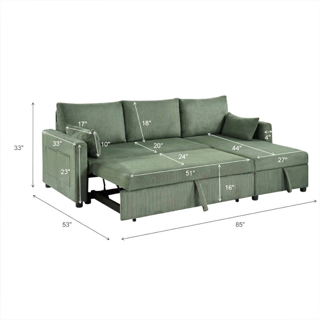 Burrow Sofa Cum Bed | Customisable | Woodkraft Studio | Hyderabad