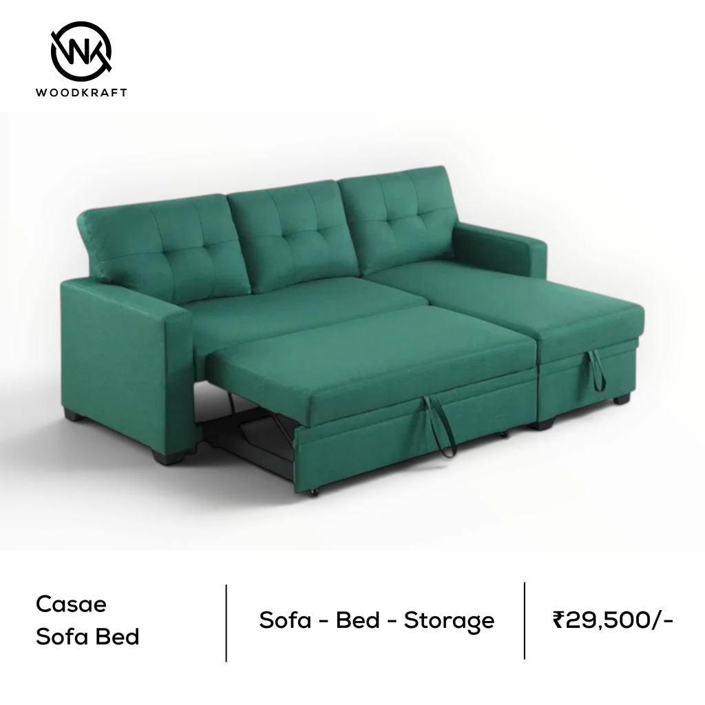 Casae Sofa Cum Bed with Chaise Storage — L-Shape Sectional | LHS & RHS
