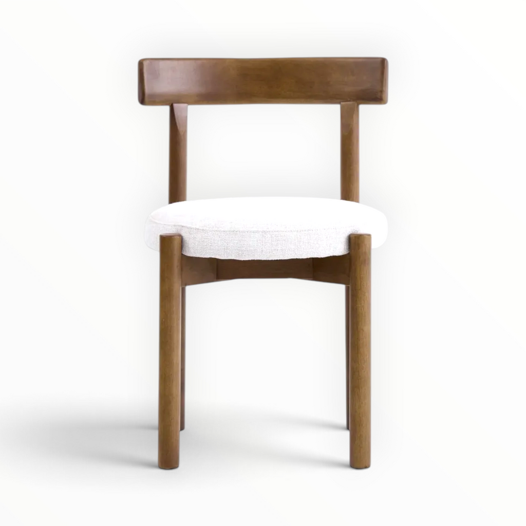 Cedar dining chair side profile T-bar backrest cylindrical legs teakwood Hyderabad