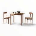 Cedar 2 seater dining set small space round table teakwood bouclé chairs Hyderabad