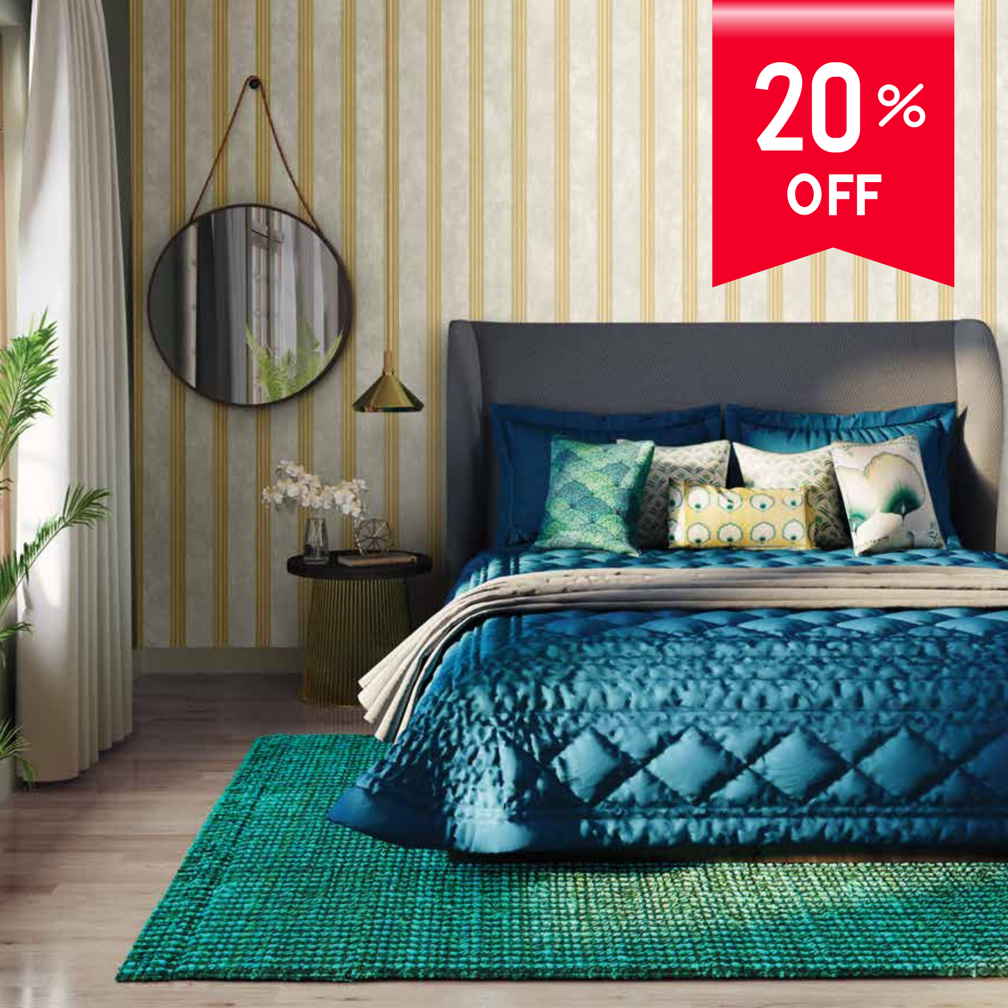 Cherish Heritage Stripe Wallpaper Roll — Ador by Asian Paints