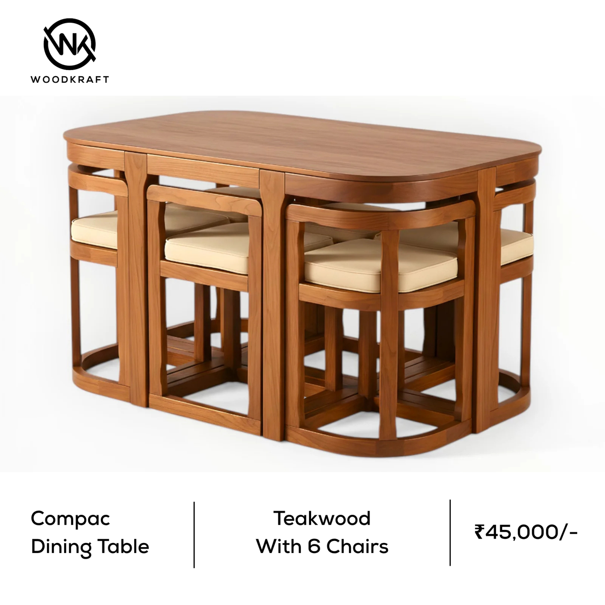 Compac | Teakwood Dining Table Set