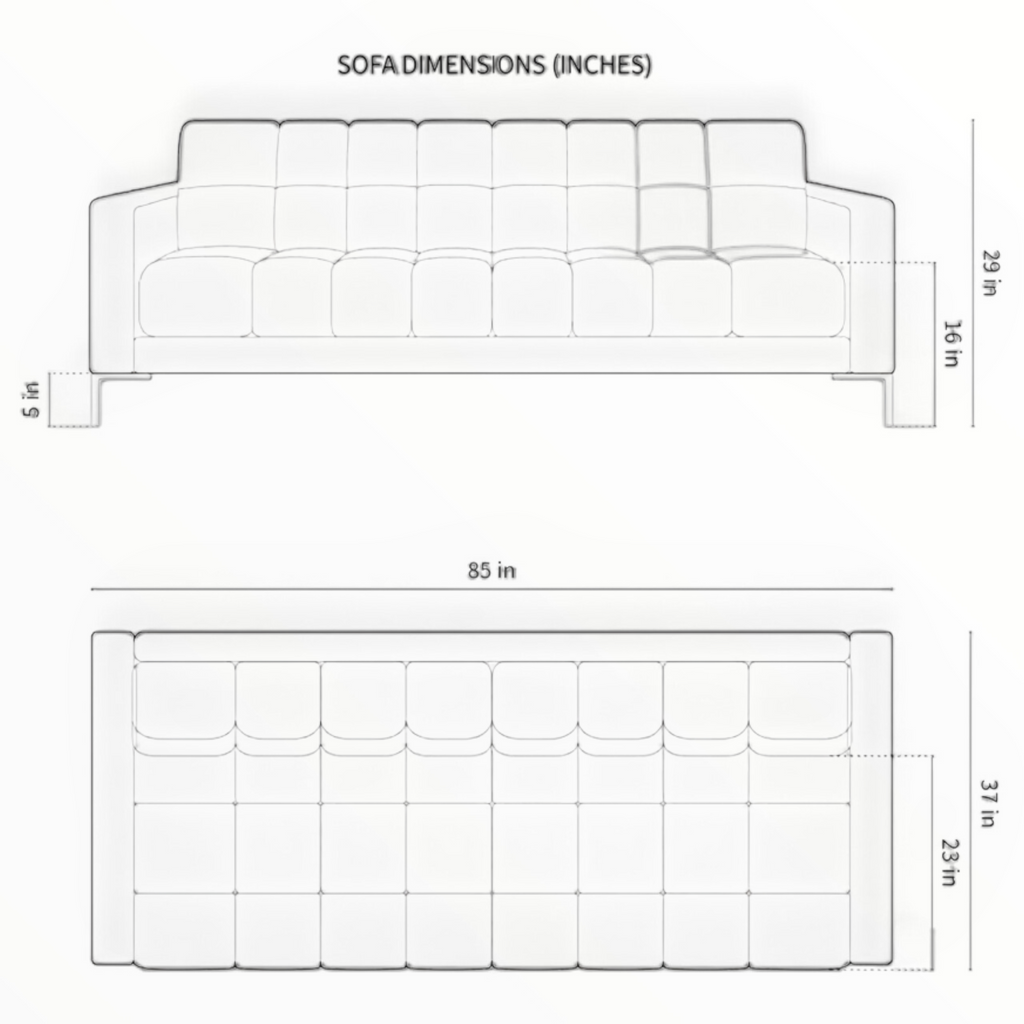 Cosmo 3 Seater Sofa | Deep-Buttoned Velvet Sofa in Hyderabad