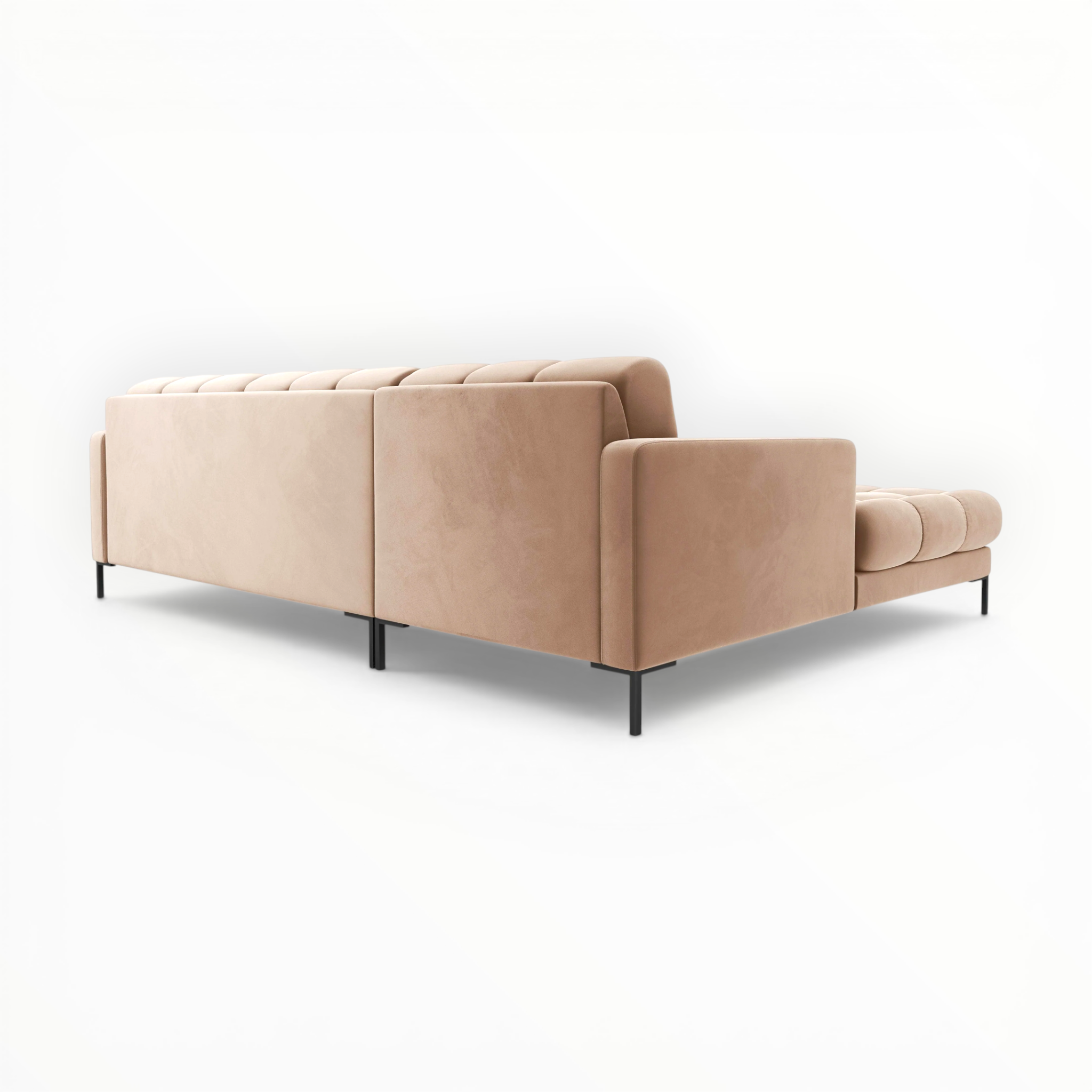 Beige sectional sofa on a white background