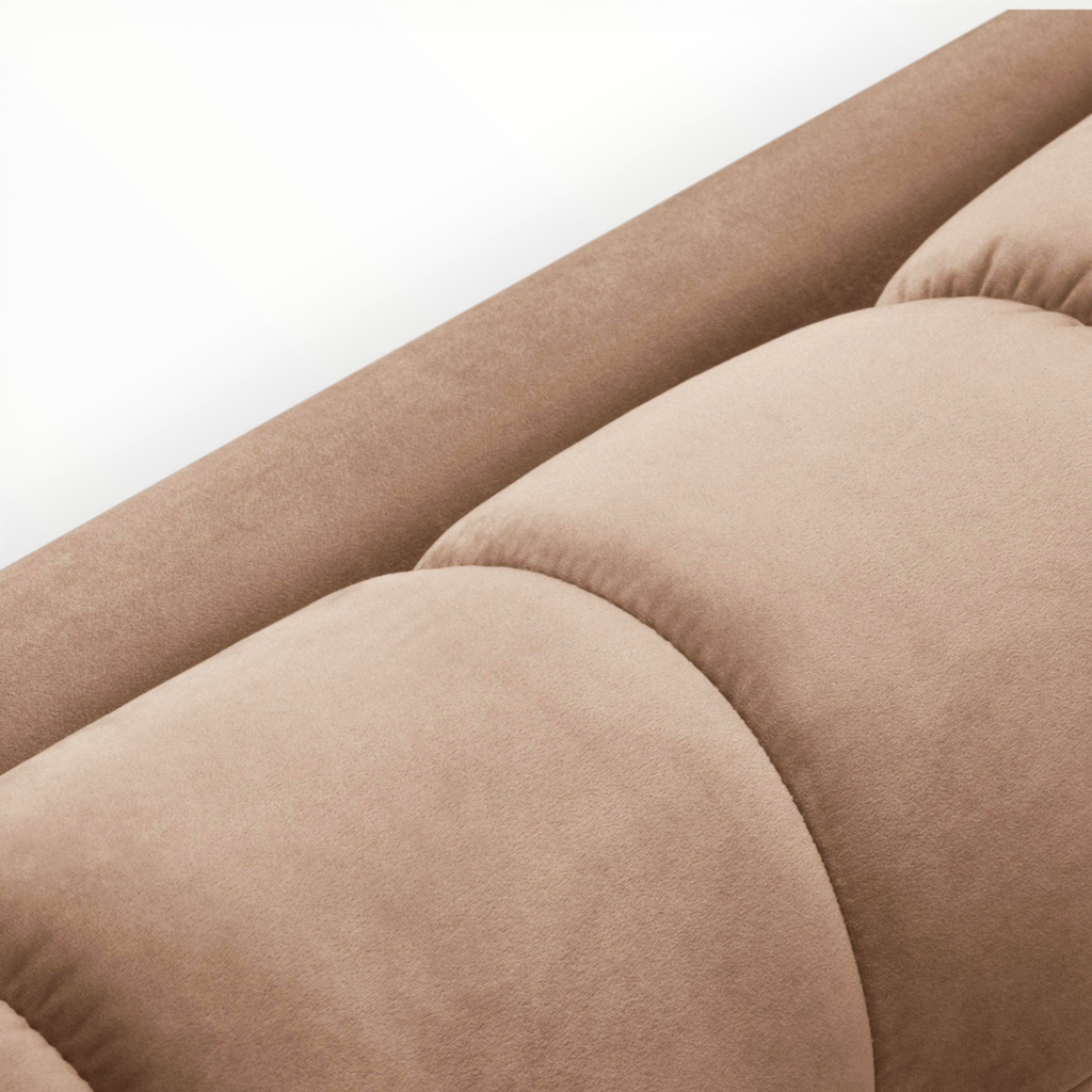 Close-up of a brown cushion with a soft texture on a white background