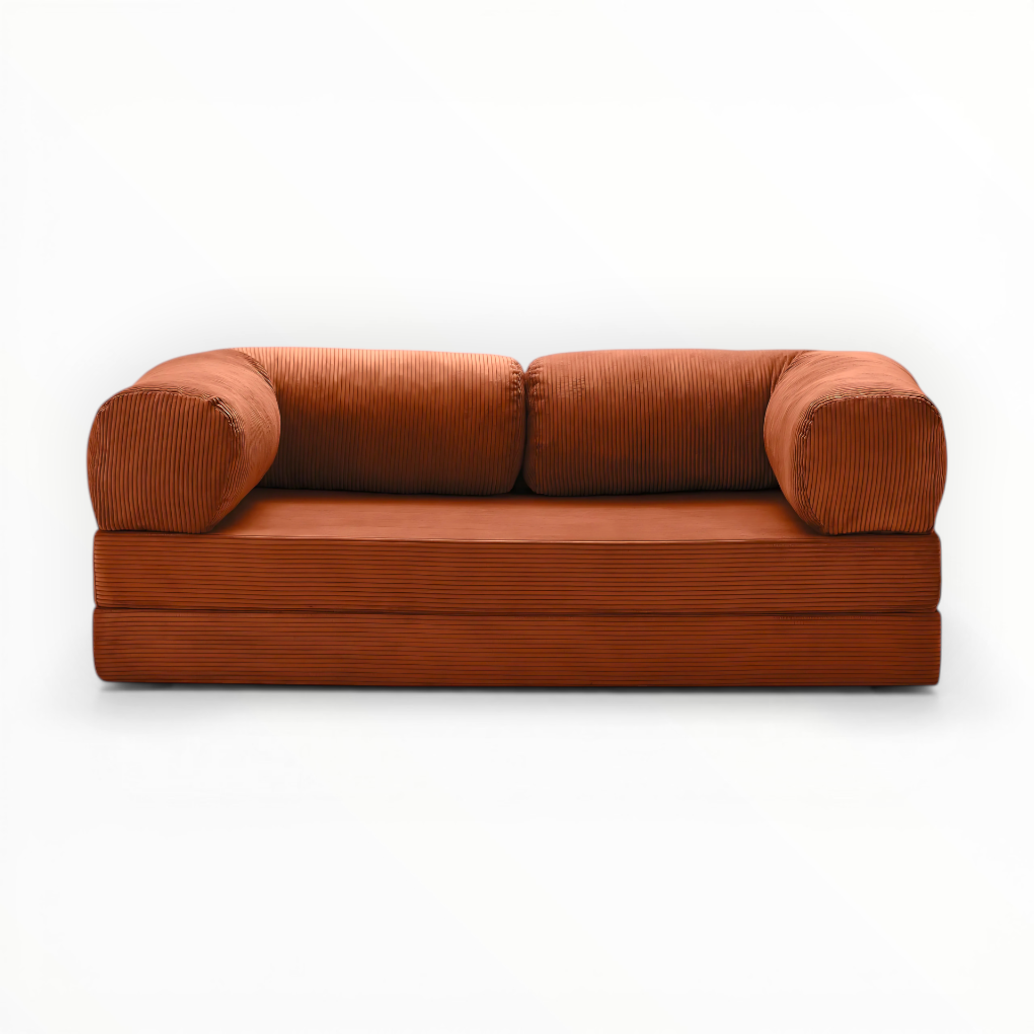 Brown sofa on a white background