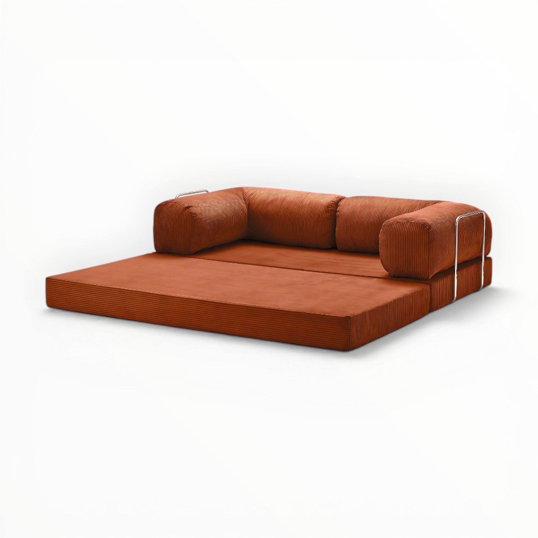 Brown sectional sofa on a white background