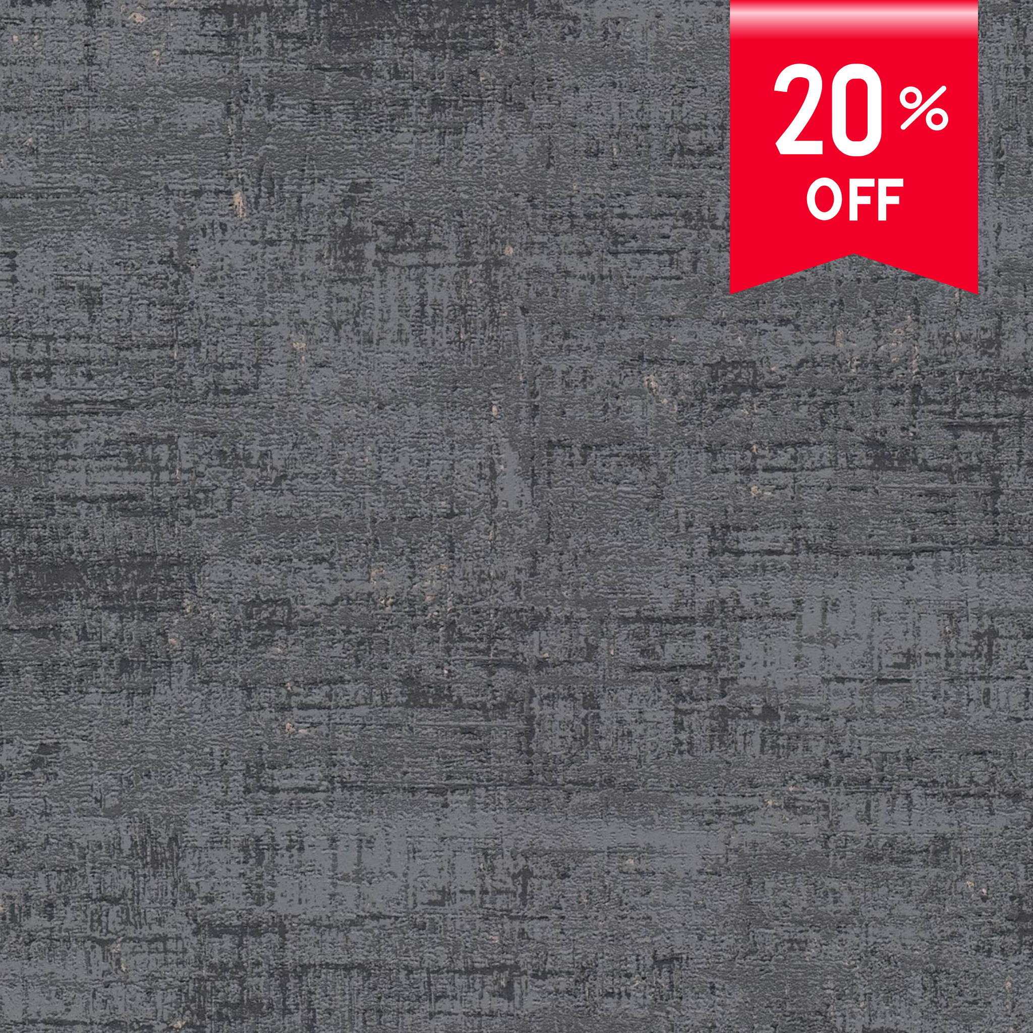 Creative Thought charcoal grey textured wallpaper installed in a living room setting