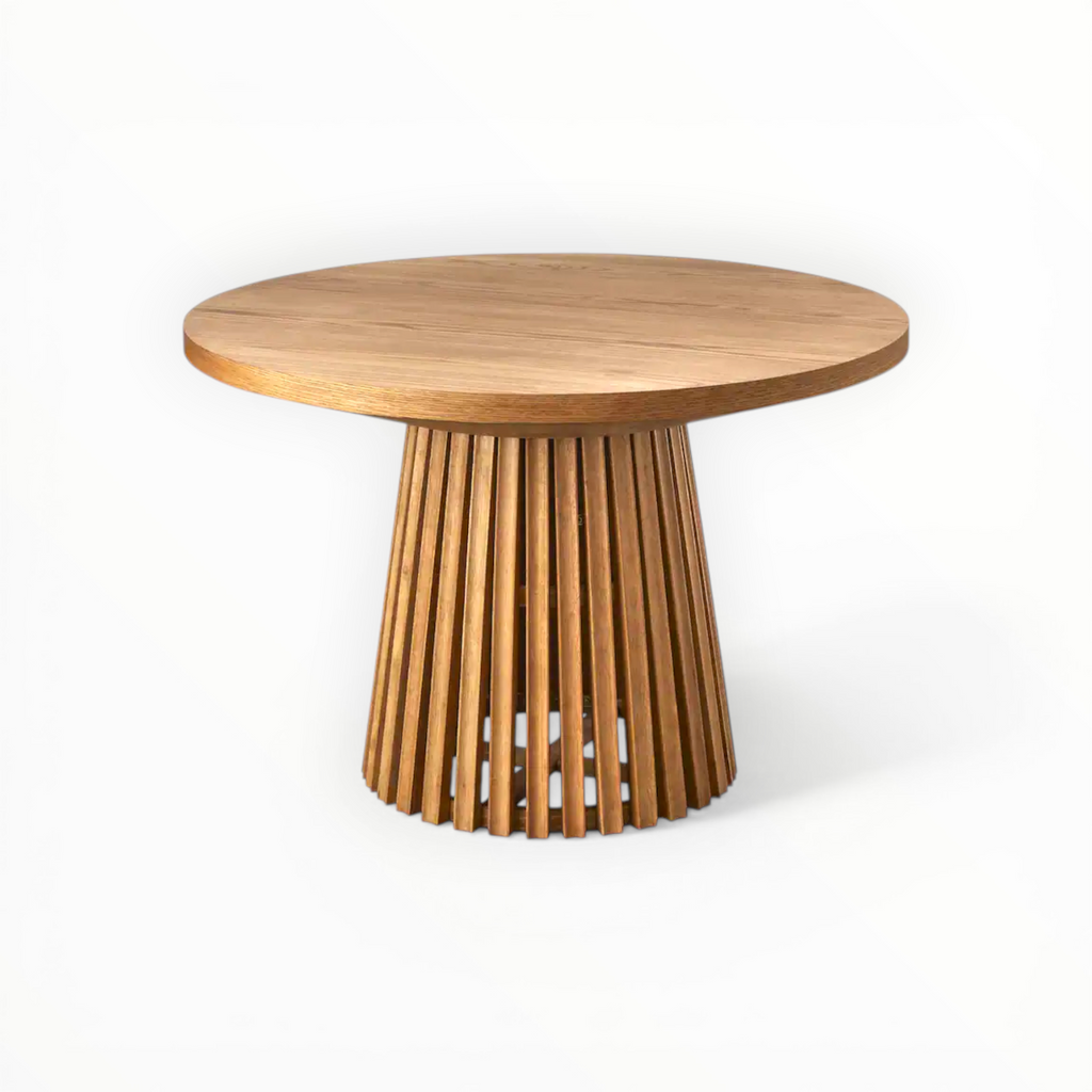 Echo Round Dining Set | Teakwood & PVC Rattan Back Chairs | Customisable