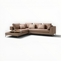 Brown sectional sofa on a white background