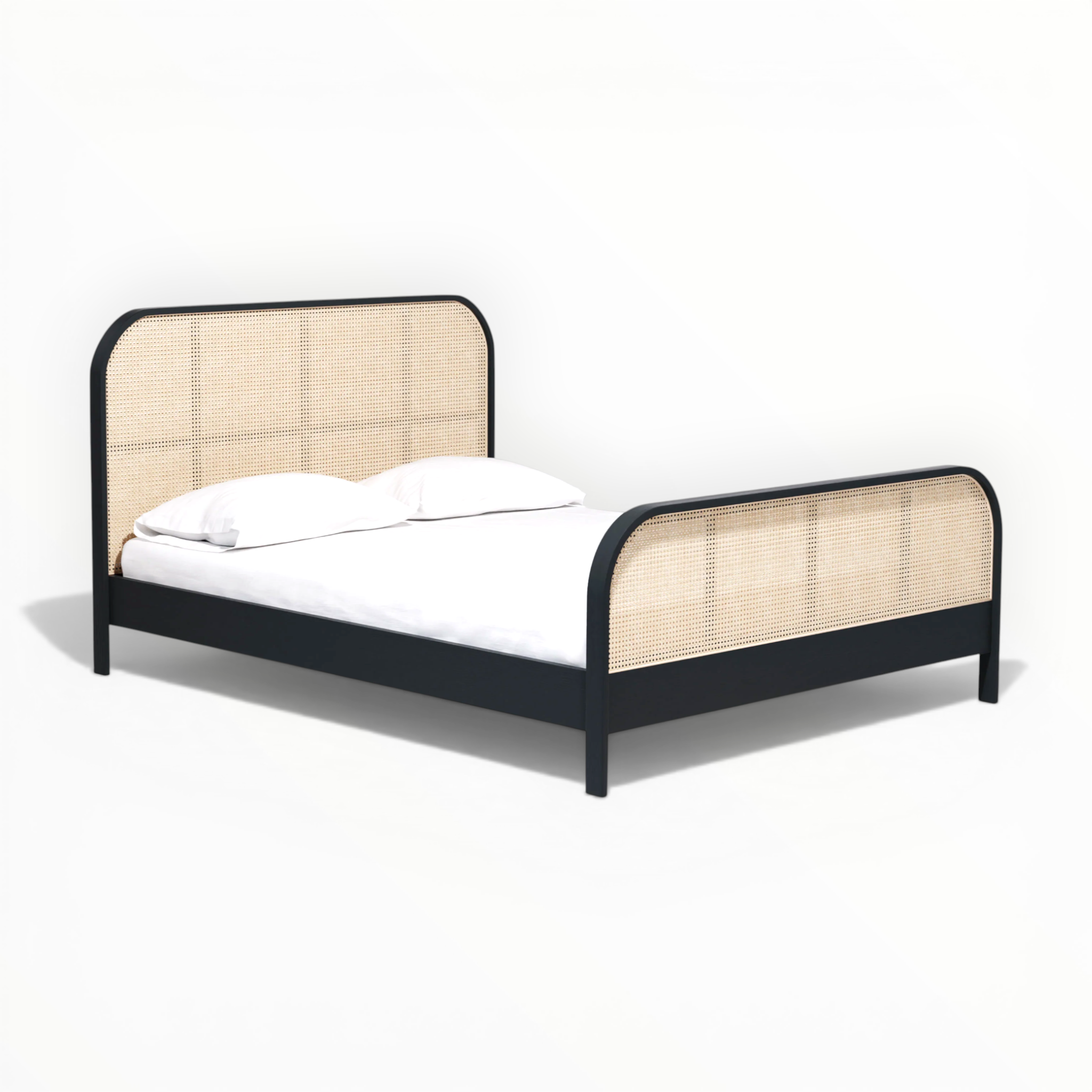 Essence | Teakwood & Rattan Bed | King & Queen Size | Hydraulic & Box Storage | Handcrafted in Hyderabad