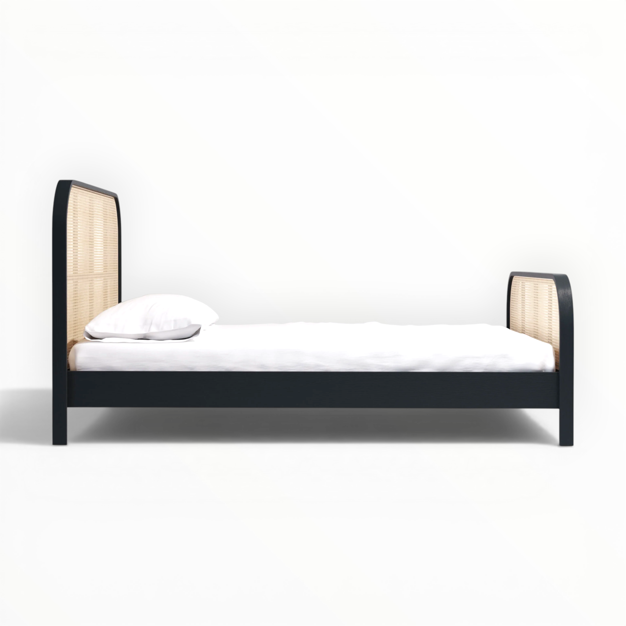 Essence | Teakwood & Rattan Bed | King & Queen Size | Hydraulic & Box Storage | Handcrafted in Hyderabad