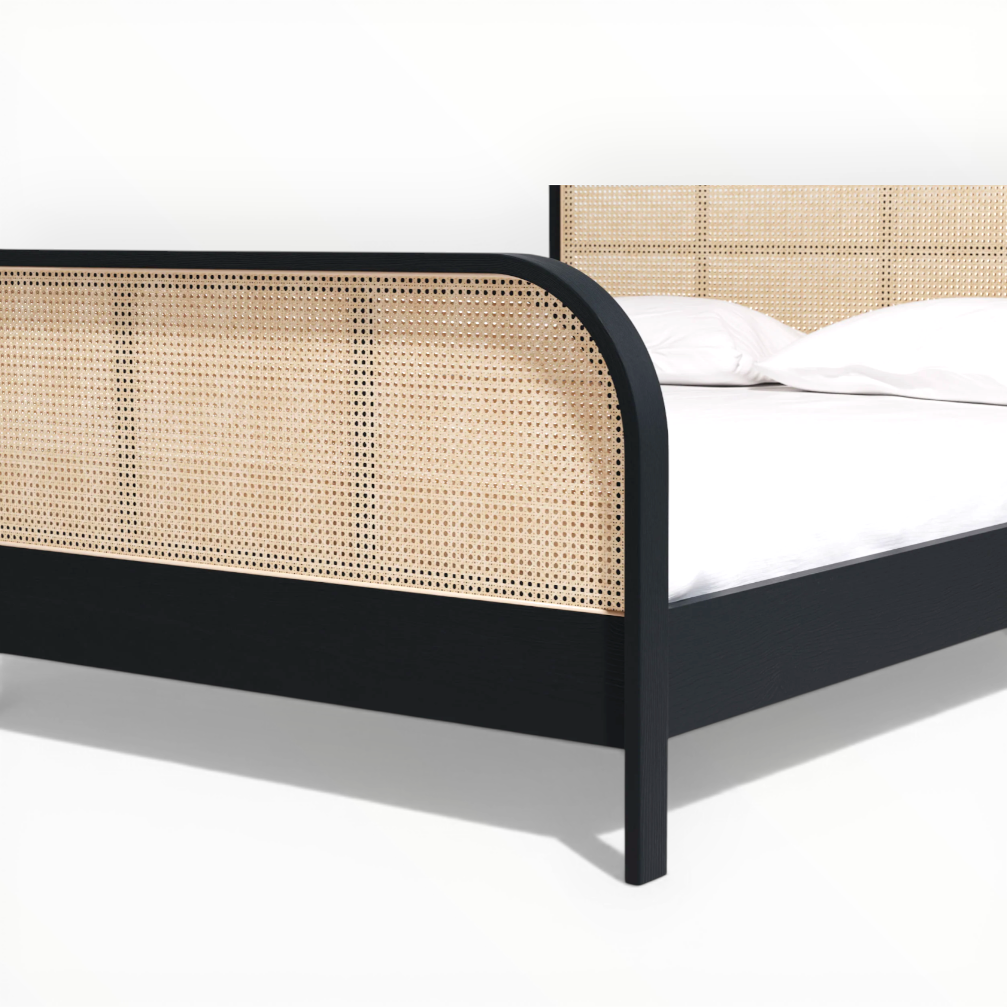 Essence | Teakwood & Rattan Bed | King & Queen Size | Hydraulic & Box Storage | Handcrafted in Hyderabad