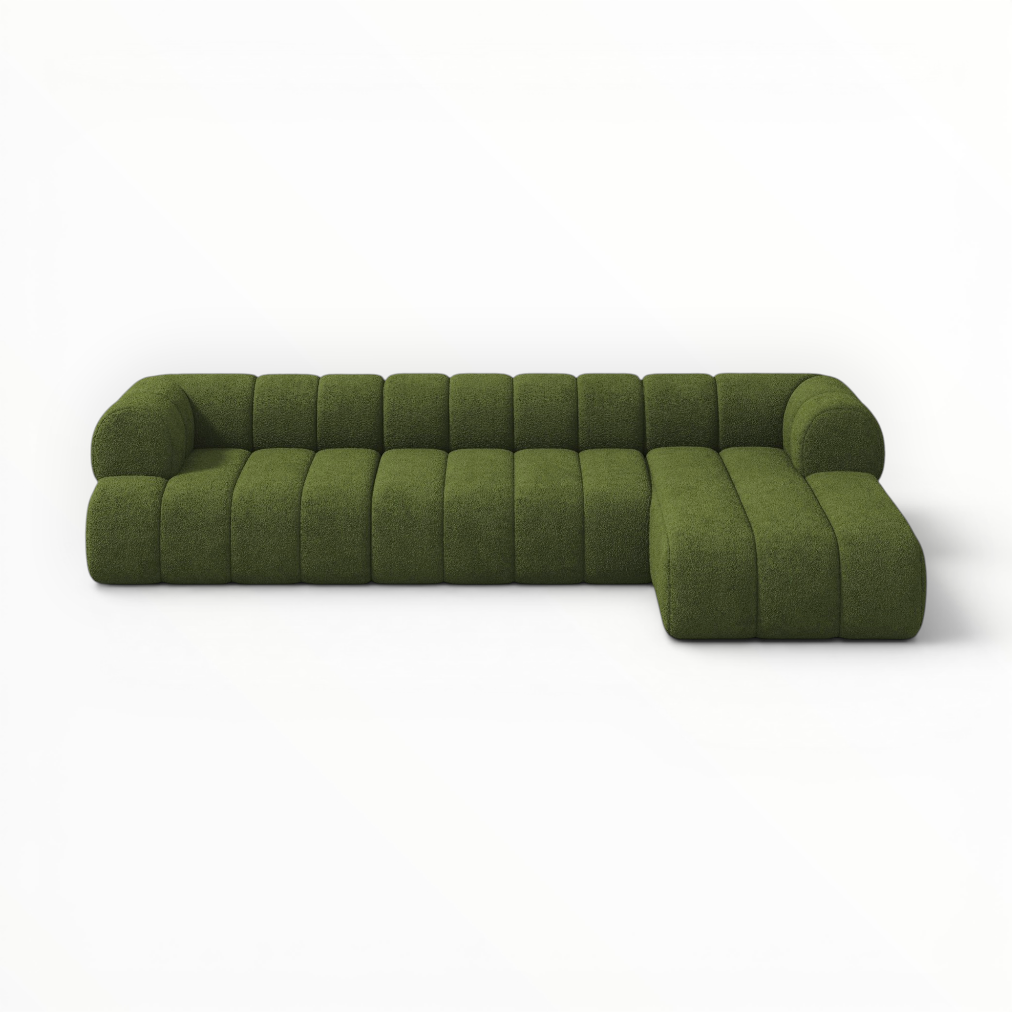 Green sofa on a white background