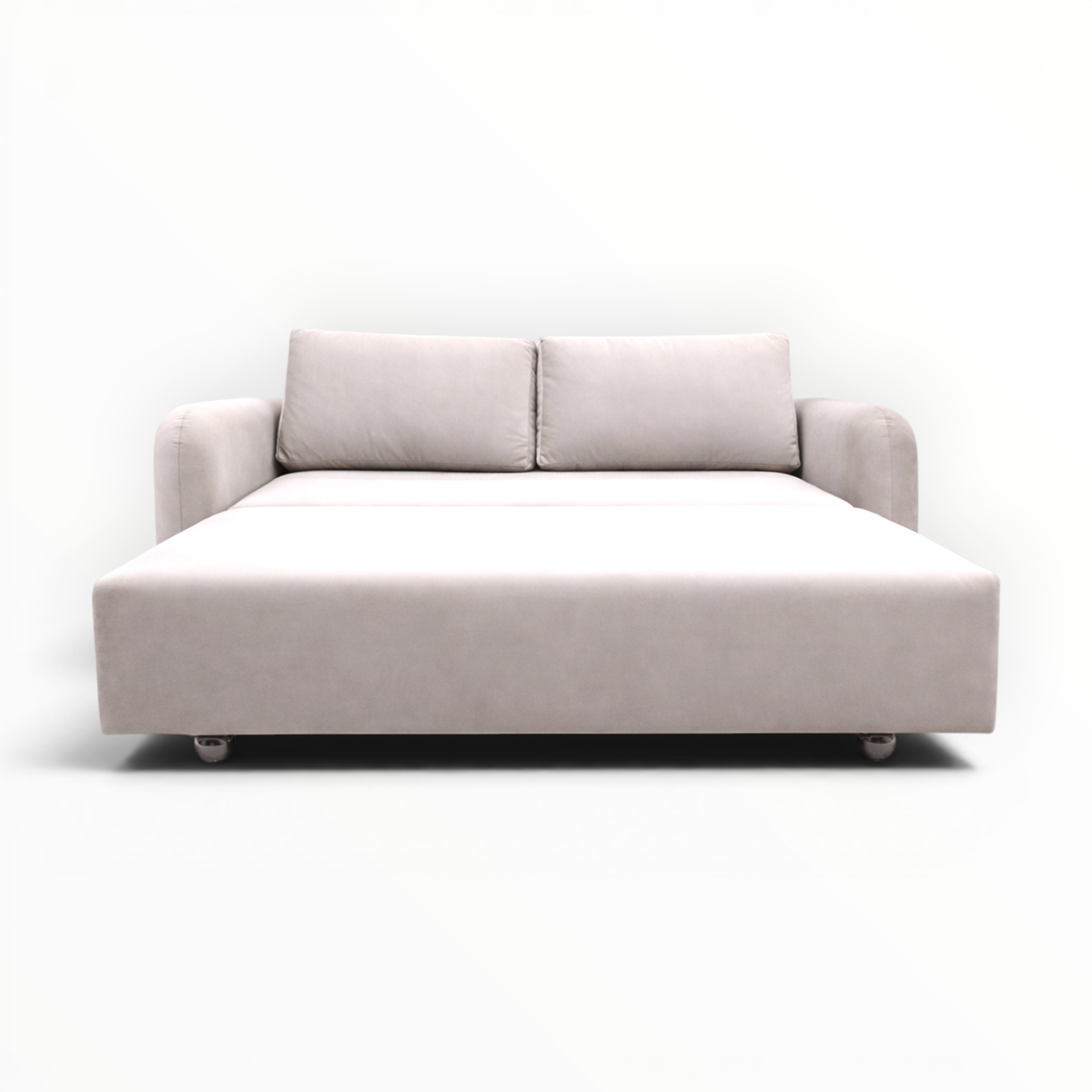 Beige sofa on a white background