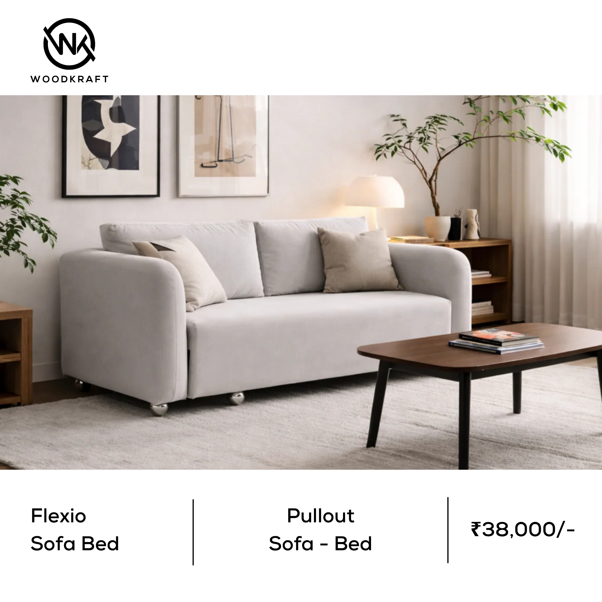 Flexio | 3 Seater Sofa Cum Bed — Pull Out King Size Sleeper Sofa