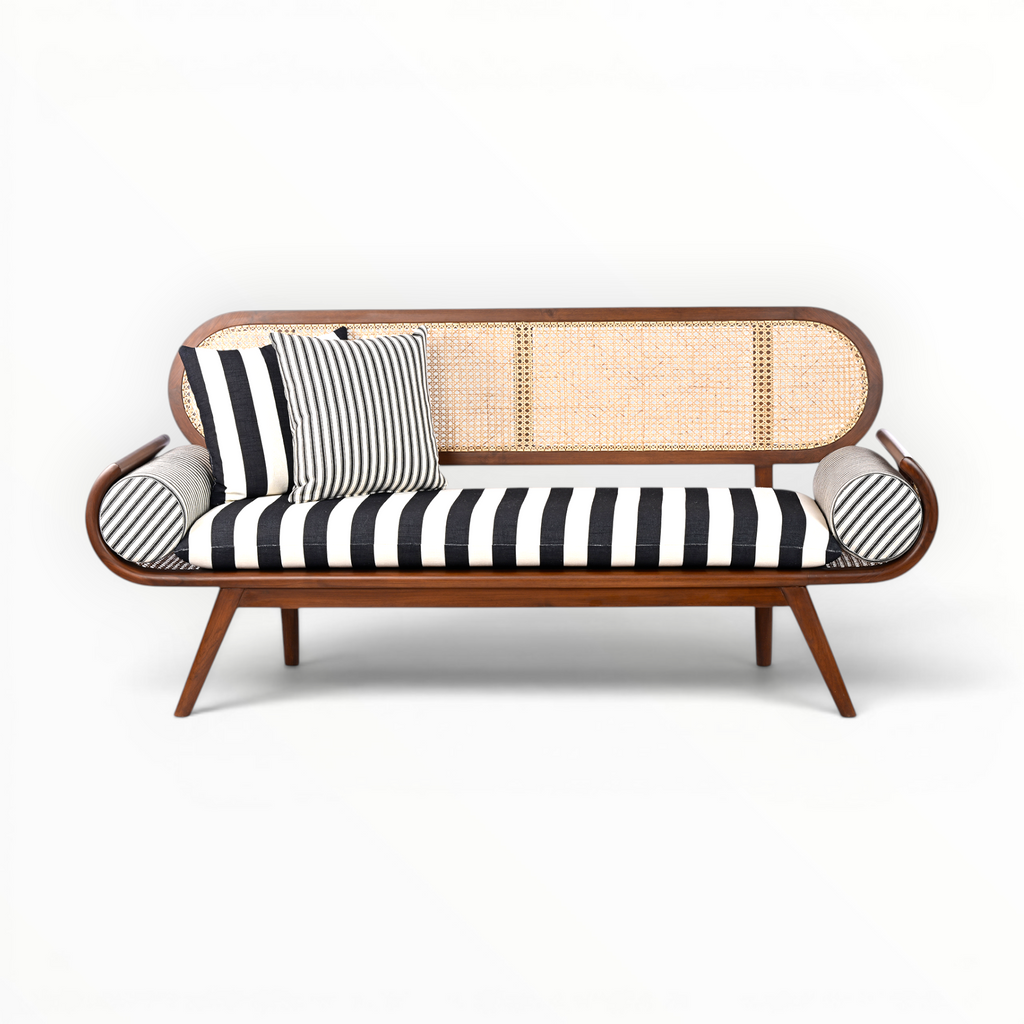 Flink Loveseat – Teakwood & Rattan 2-Seater Sofa