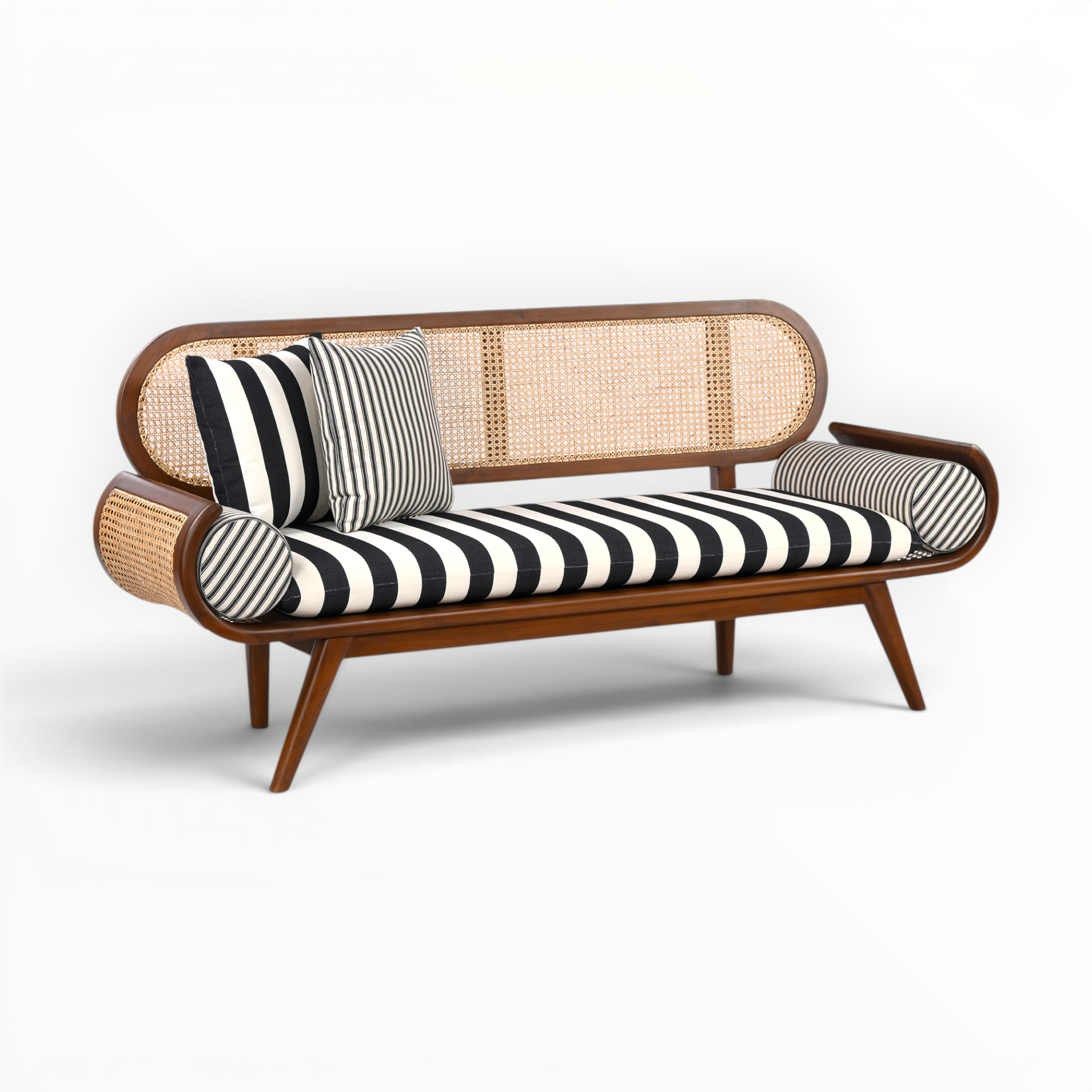 Flink Loveseat – Teakwood & Rattan 2-Seater Sofa