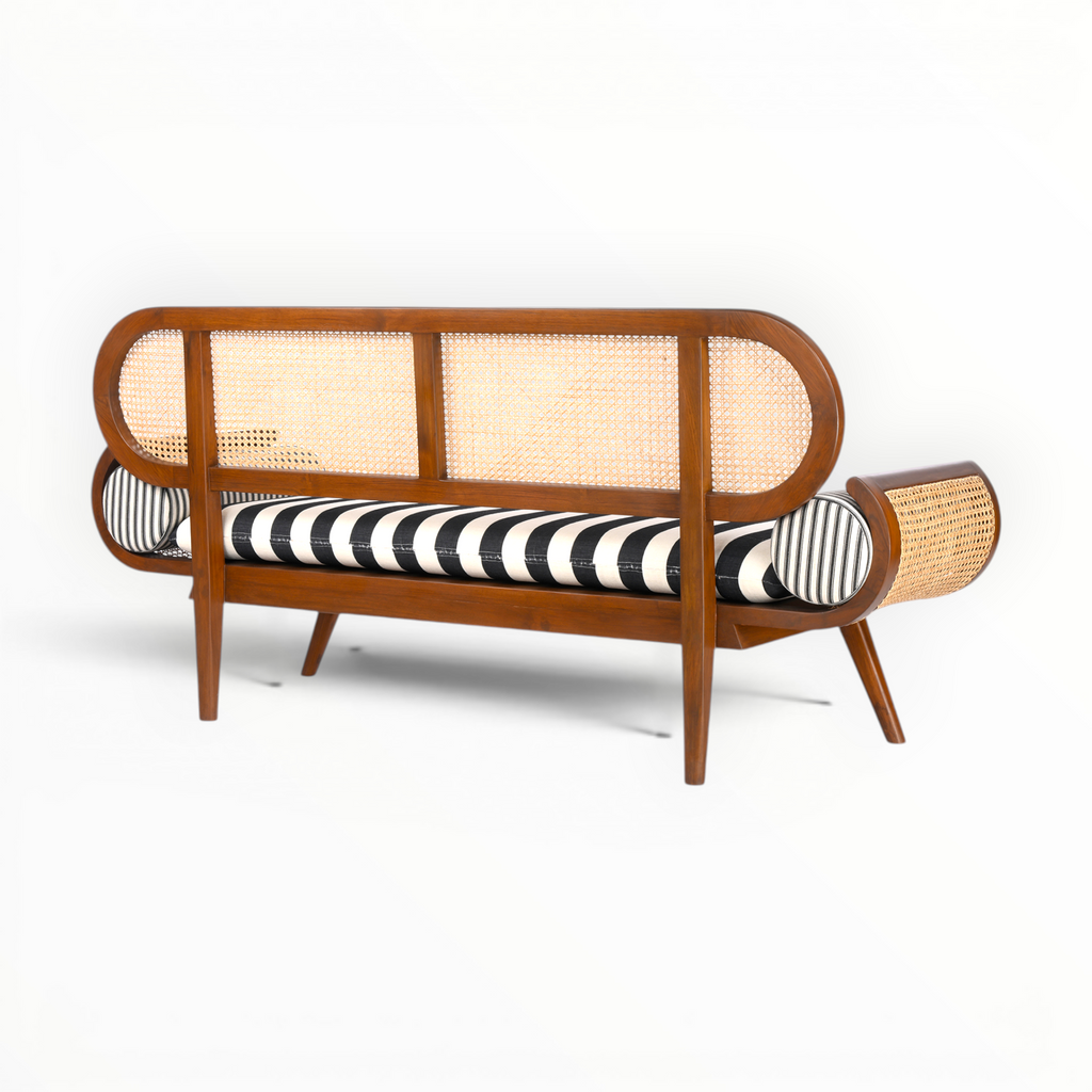 Flink Loveseat – Teakwood & Rattan 2-Seater Sofa