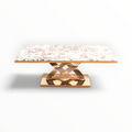 Infinity Coffee Table | Marble Top & Rose Gold Base | Woodkraft Studio