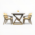 Knot Dining Set | Teakwood & Marble Top | Cushion Chairs | 4 & 6 Seater