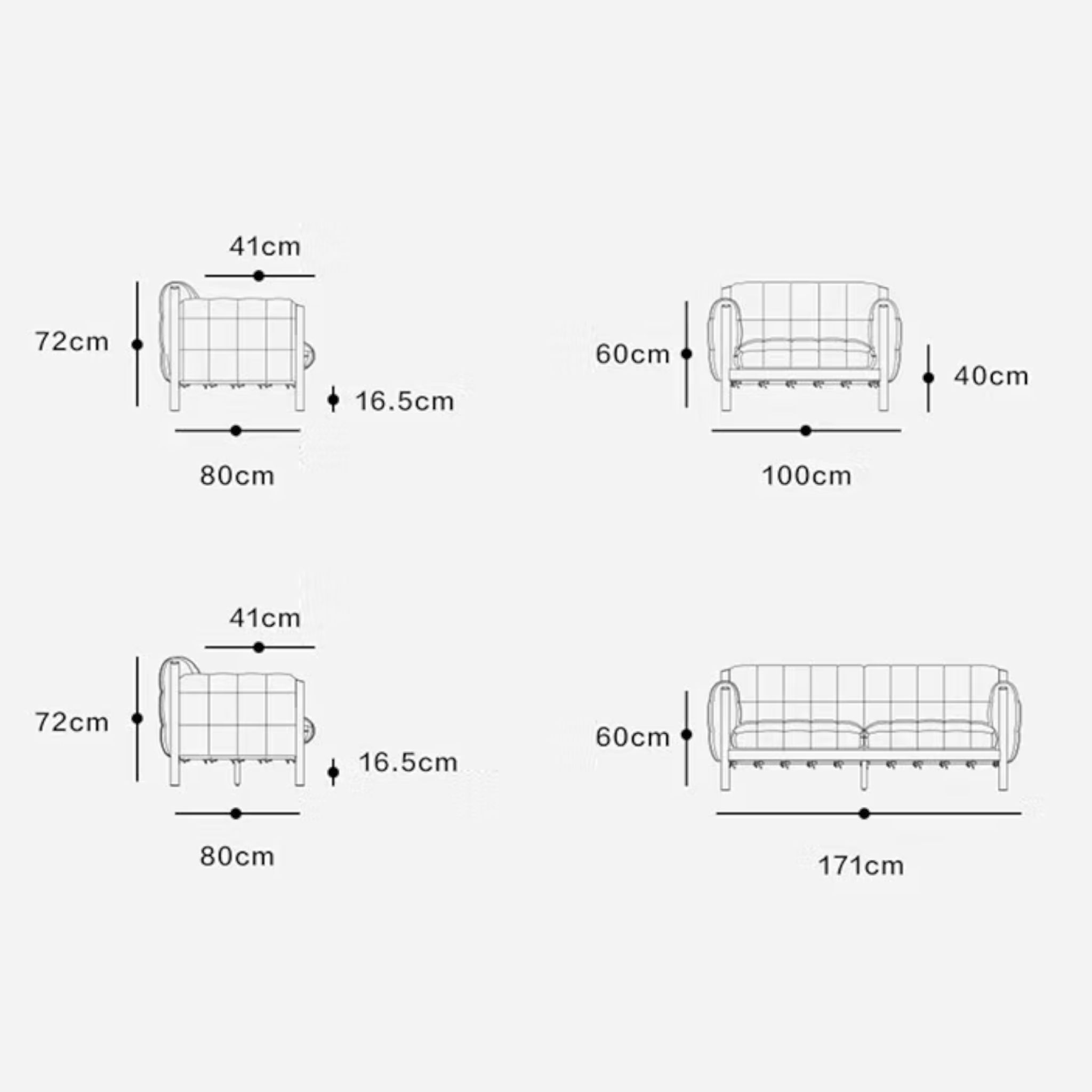 Loom Accent Chair | Exposed Teakwood Frame | Quilted Single Seater