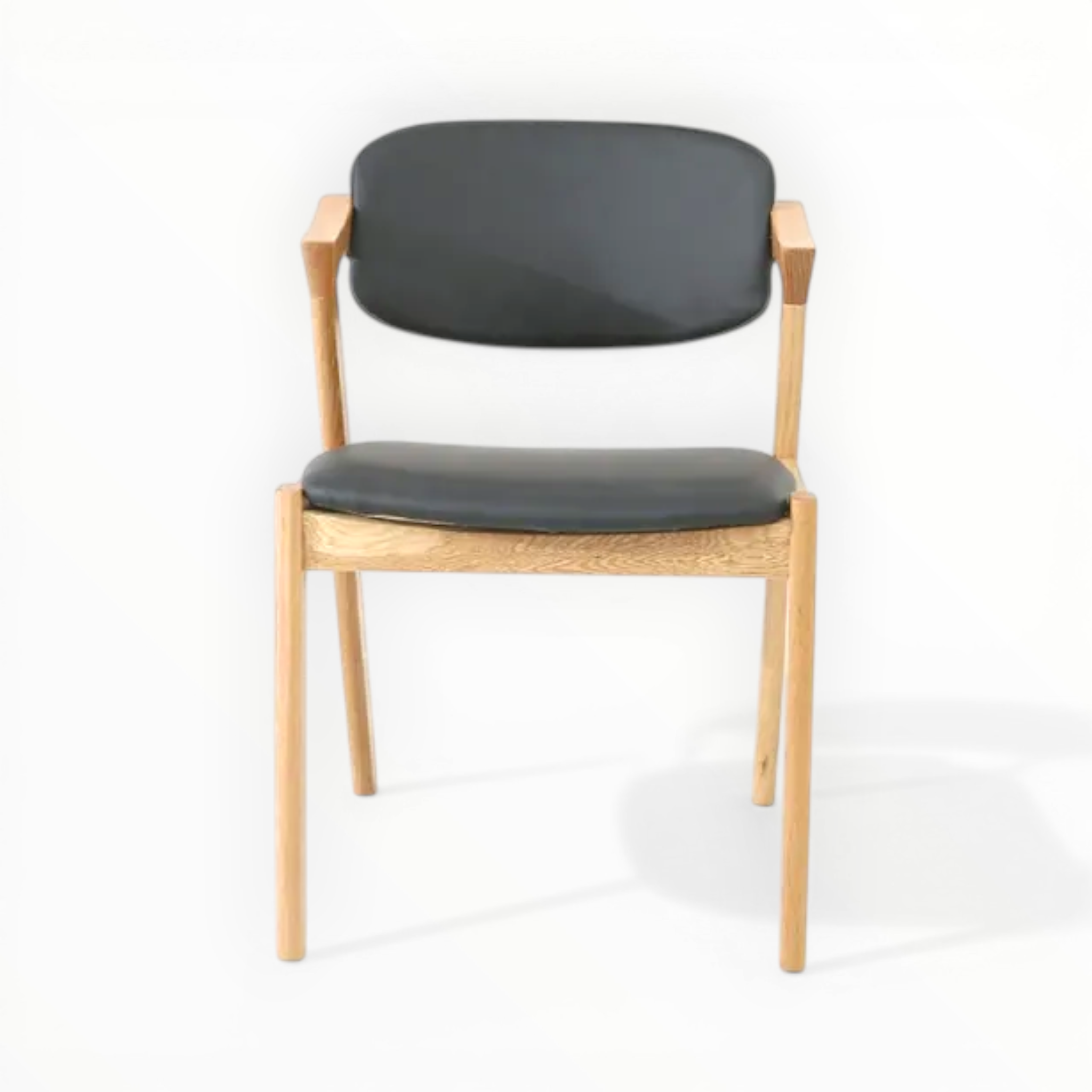 Chair with black seat and backrest on a white background