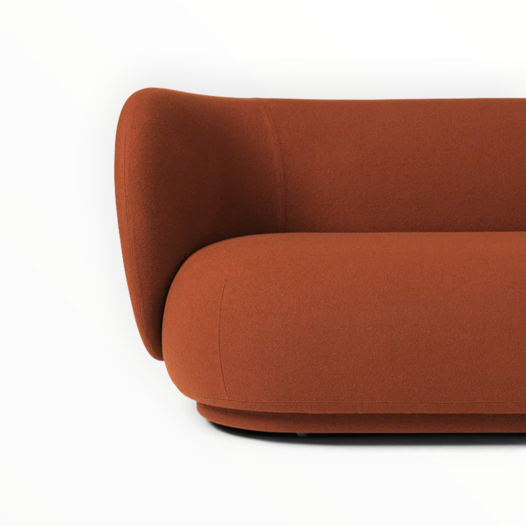 Milano upholstered day bed full side profile view – custom day bed Hyderabad – Woodkraft Studio