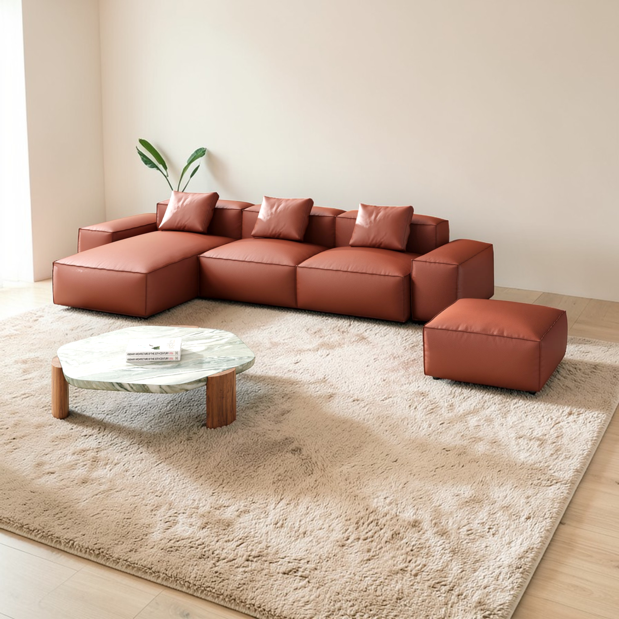 Opulence L-Shape Chaise Lounger – Custom Sectional Sofa in Hyderabad