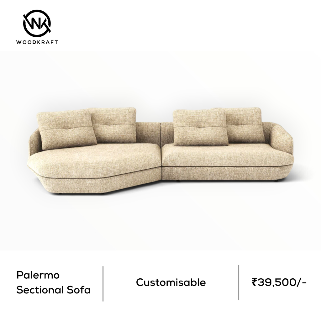 Palermo sectional sofa dimensions - 110 inch width 40 inch depth 16 inch seat height - Woodkraft