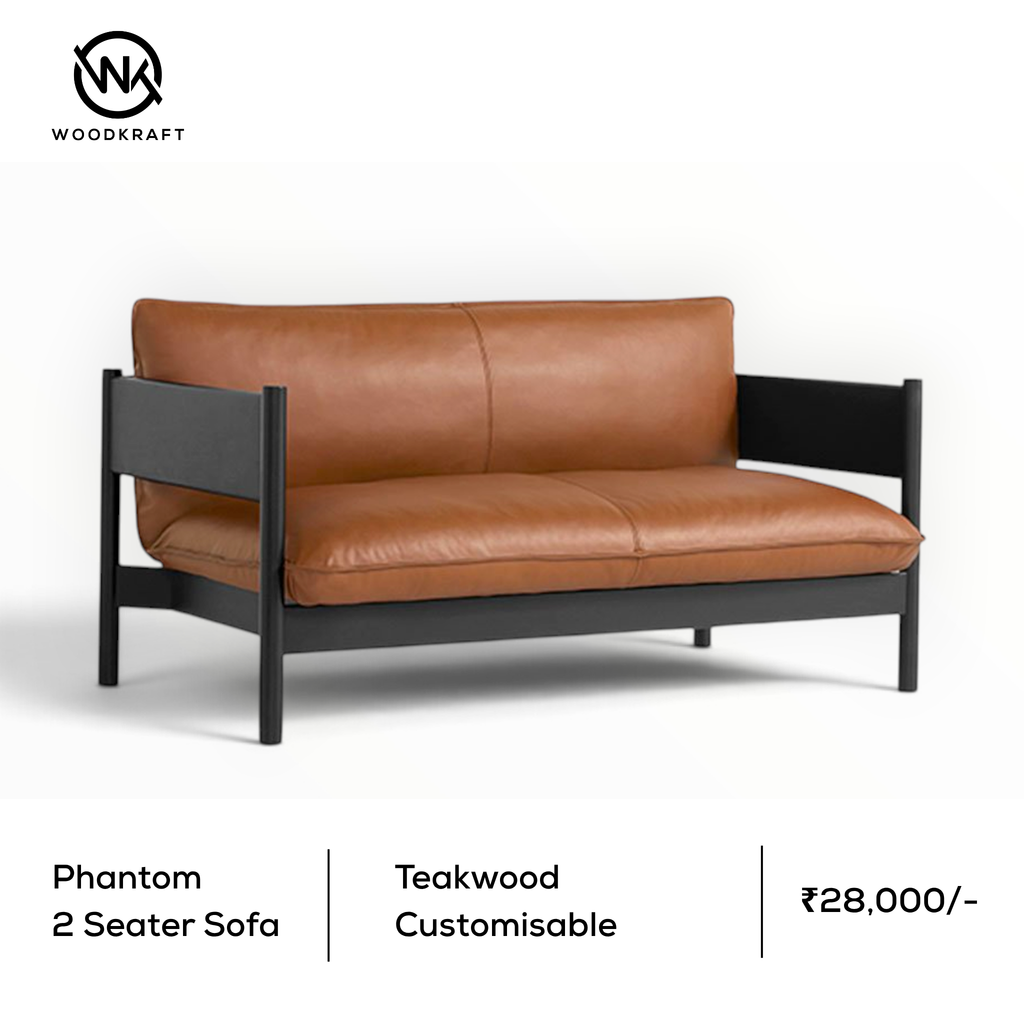 Phantom | Love Seat | Solid Teakwood | Customisable Fabric & Wood Finish