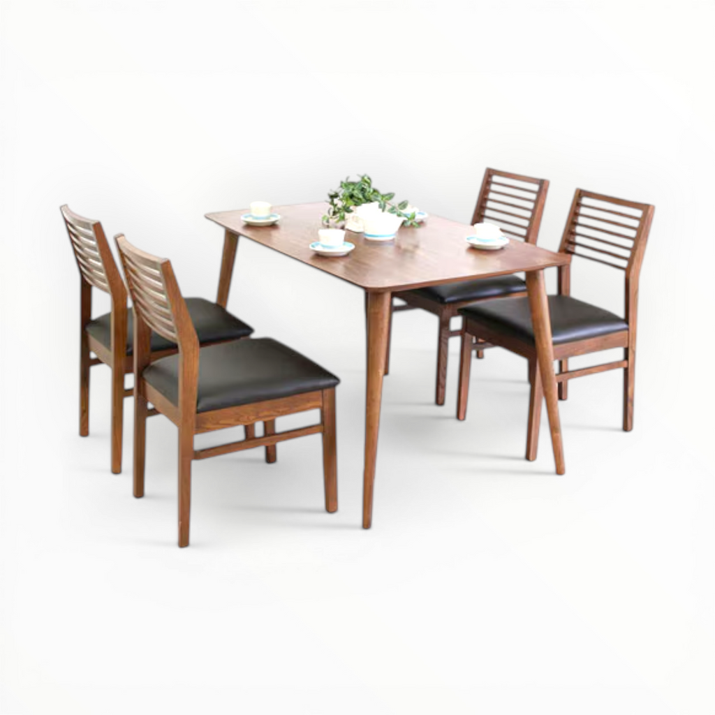 Pristine Dining Set | Teakwood | 4 & 6 Seater | Wooden, Marble & Onyx Top