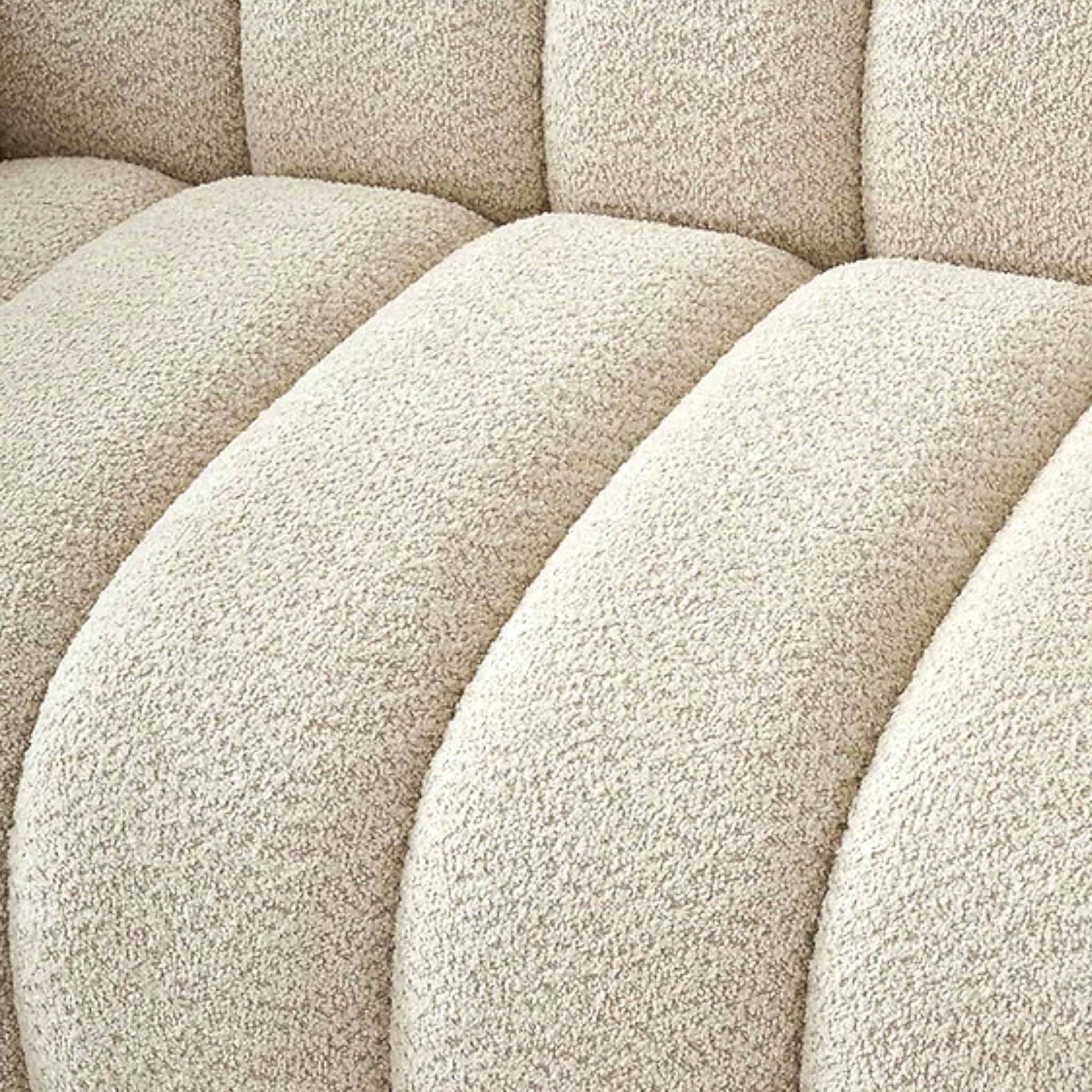 Close-up of a textured beige sofa