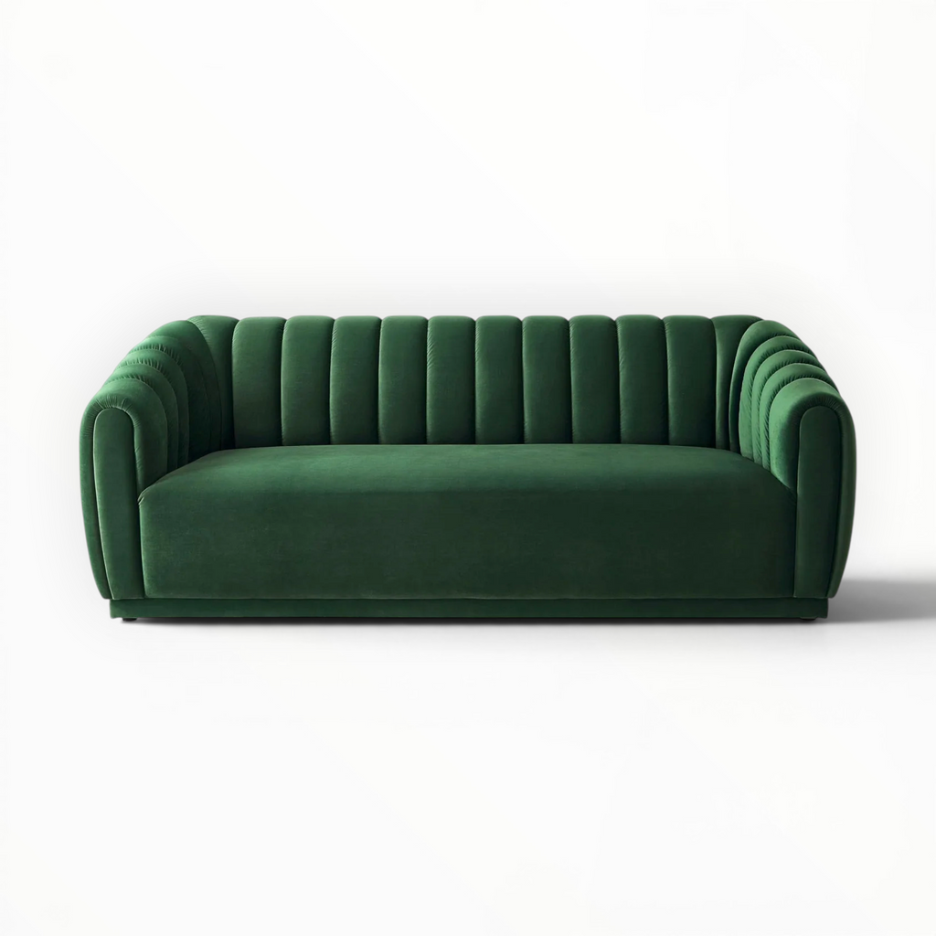 Ritz Sofa — Channel Tufted Velvet 3 Seater | Made to Order in Hyderabad