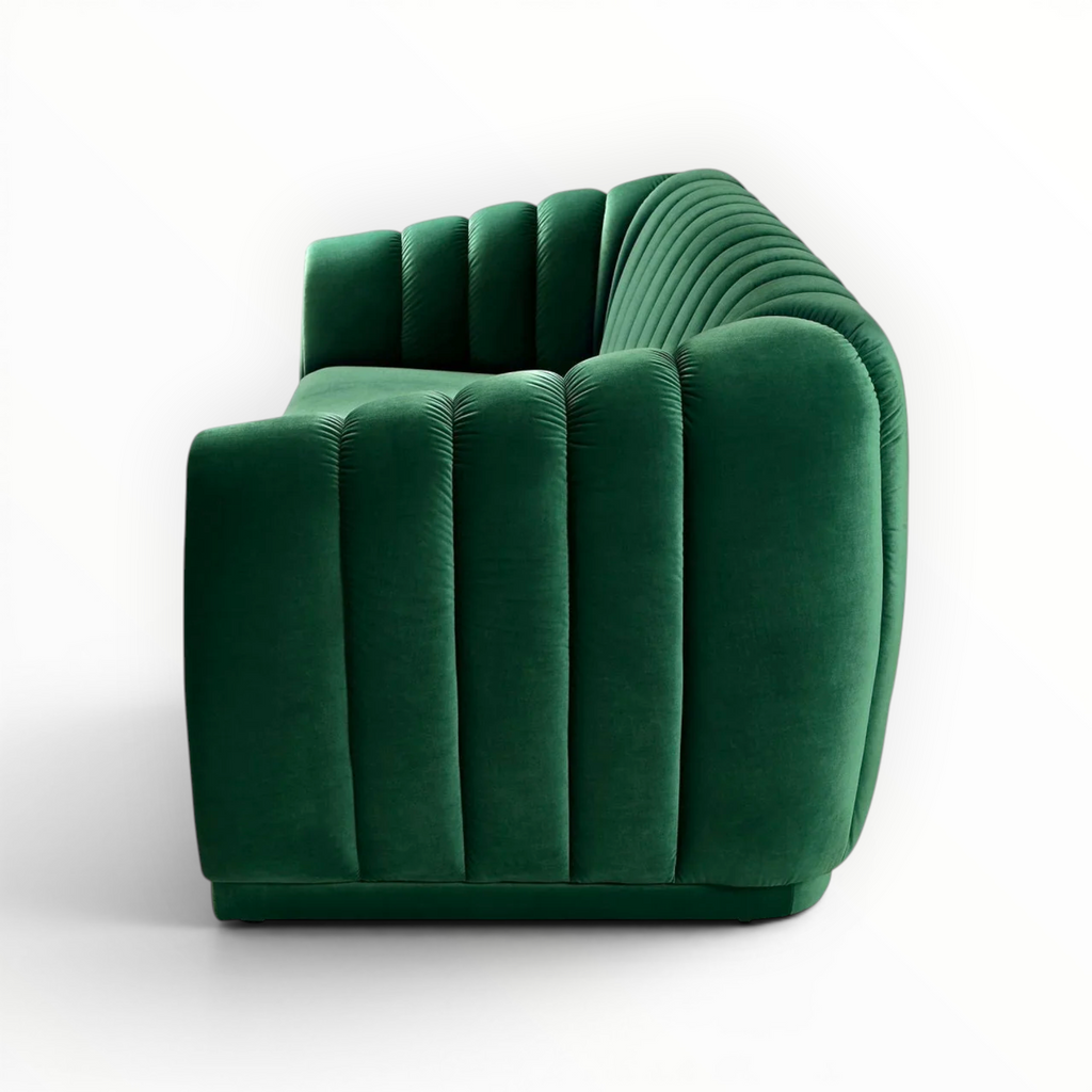 Ritz Sofa — Channel Tufted Velvet 3 Seater | Made to Order in Hyderabad